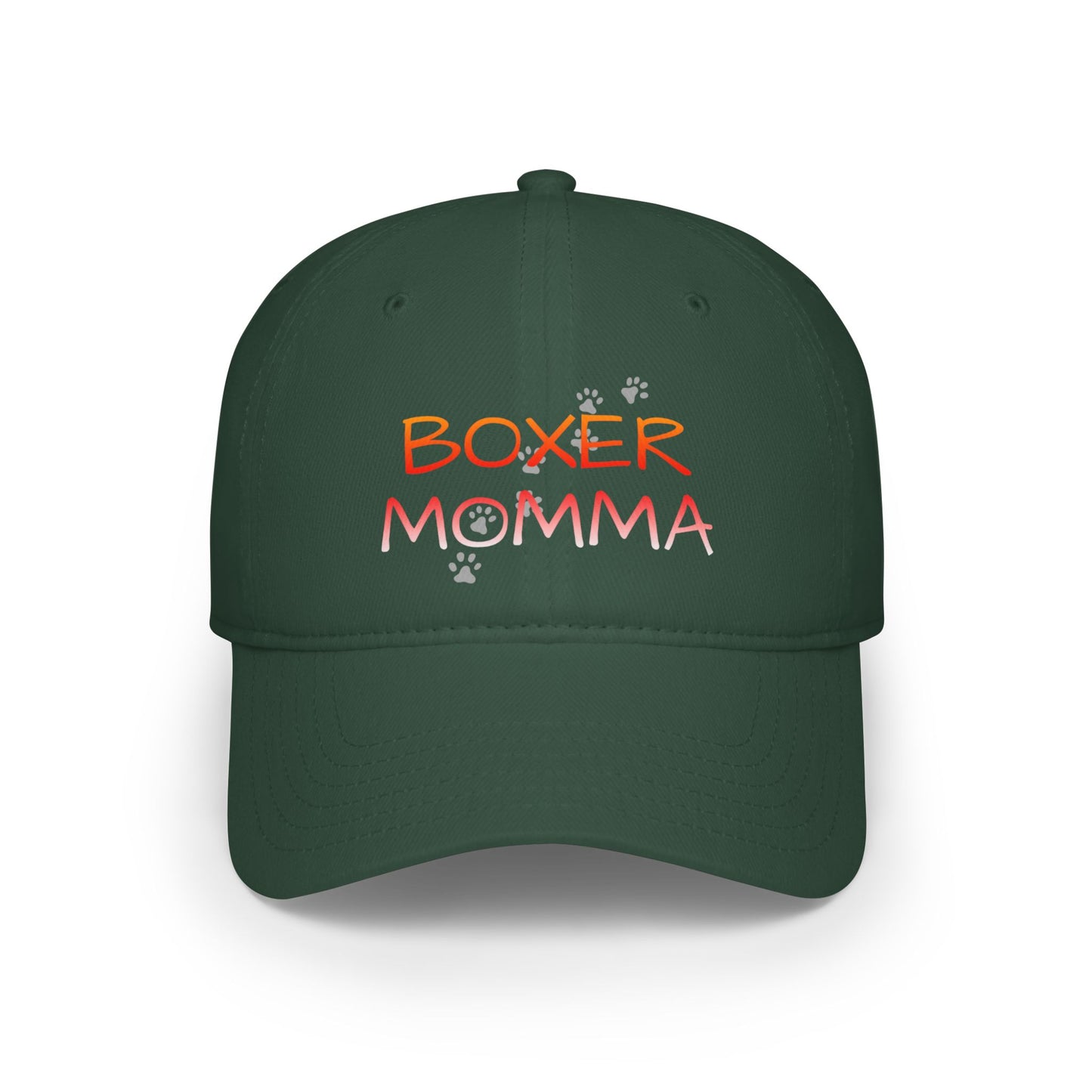Boxer Momma Low Profile Baseball Cap, Adjustable Hat for Dog Lovers, Casual Outdoor Hat, Gift for Boxer Moms