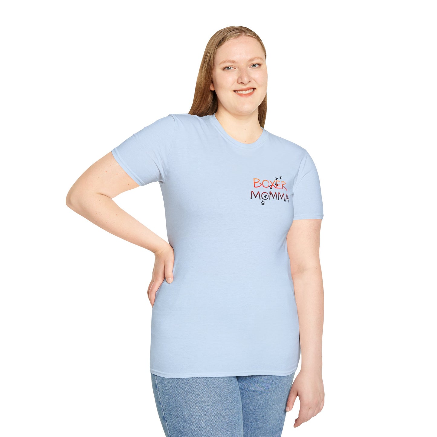 Unisex Boxer Momma T-Shirt - Softstyle Cotton Tee, Dog Lover Gift, Casual Fit, Pet Mom Shirt, Comfortable & Durable