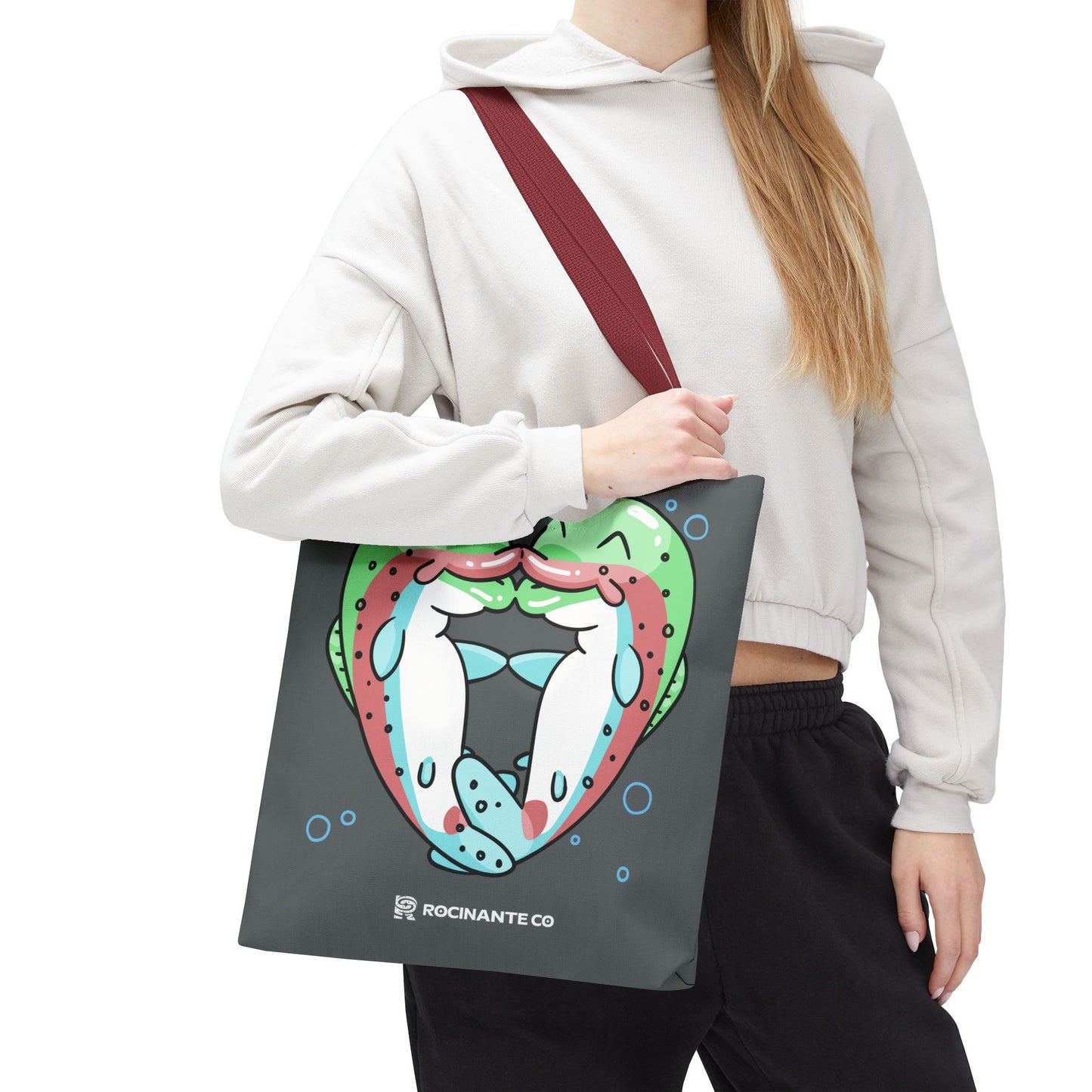 Trout Heart Tote Bag Grey - Eco-Friendly Reusable Shopper, Durable Canvas Carryall for Everyday Use & Gift Idea
