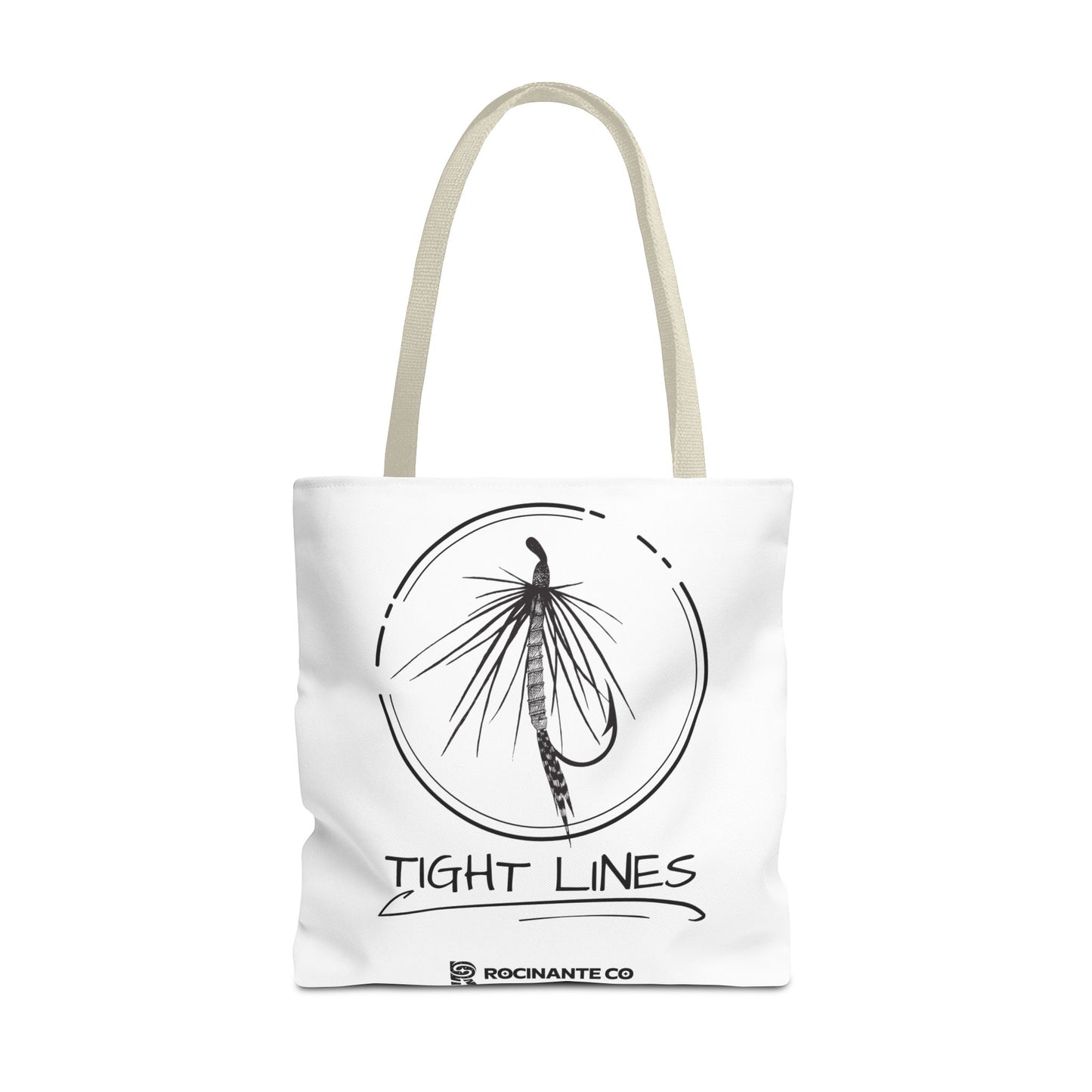 Tight Lines Tote Bag White | Durable Fishing Gift Bag with Stylish Print for Outdoor Enthusiasts & Everyday Use