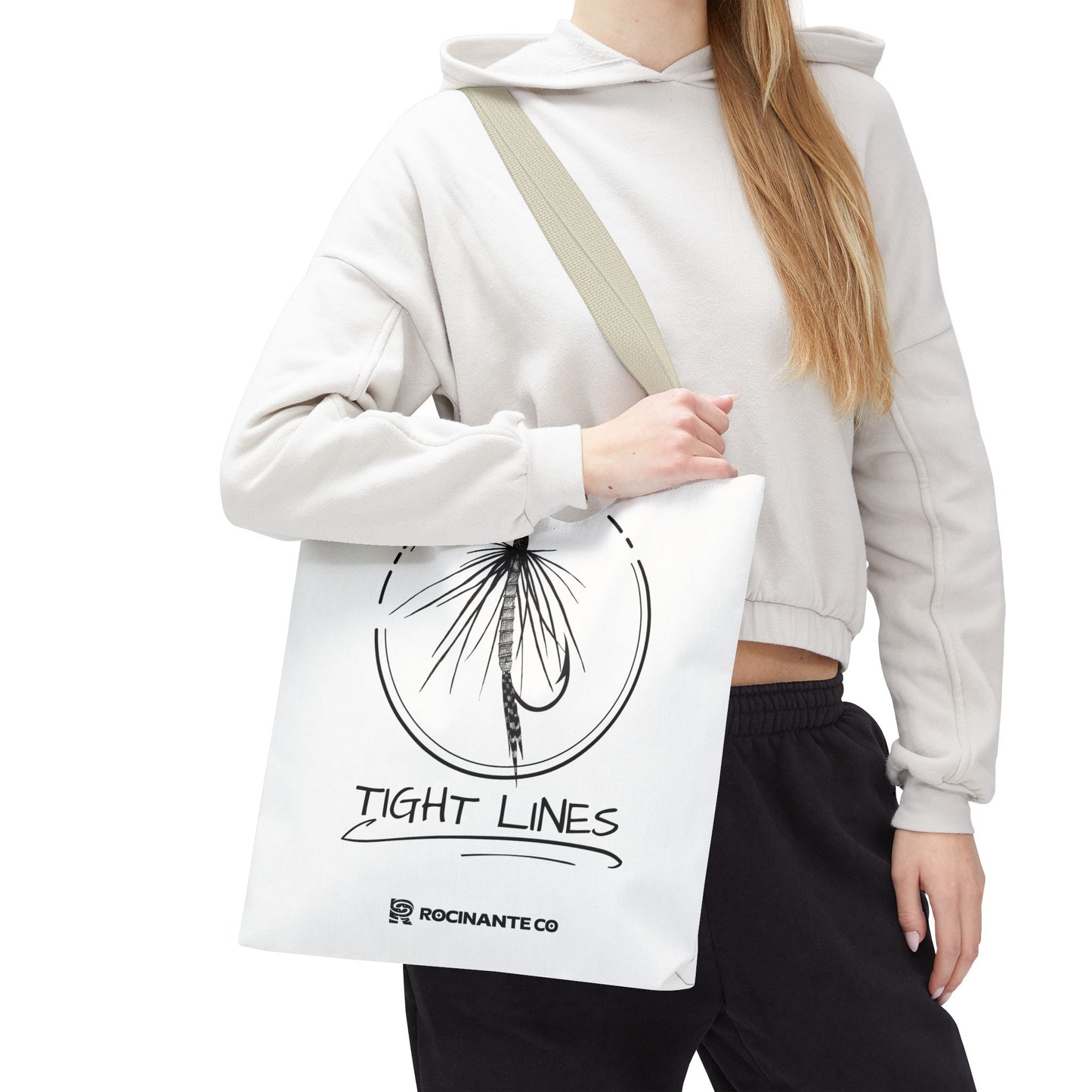 Tight Lines Tote Bag White | Durable Fishing Gift Bag with Stylish Print for Outdoor Enthusiasts & Everyday Use