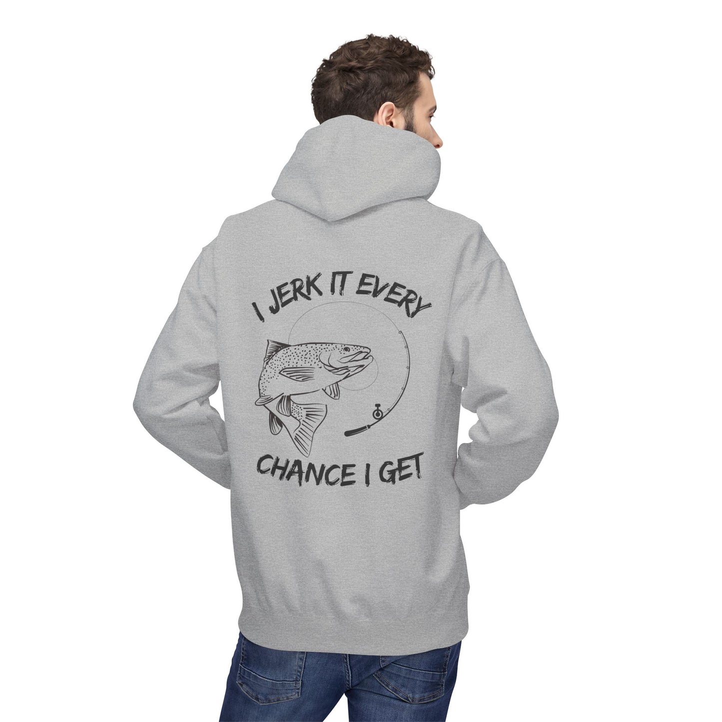 Jerk It Hoodie, Unisex Fisherman's Apparel, Funny Gift for Anglers, Outdoor Hoodie, Perfect for Fishing Trips