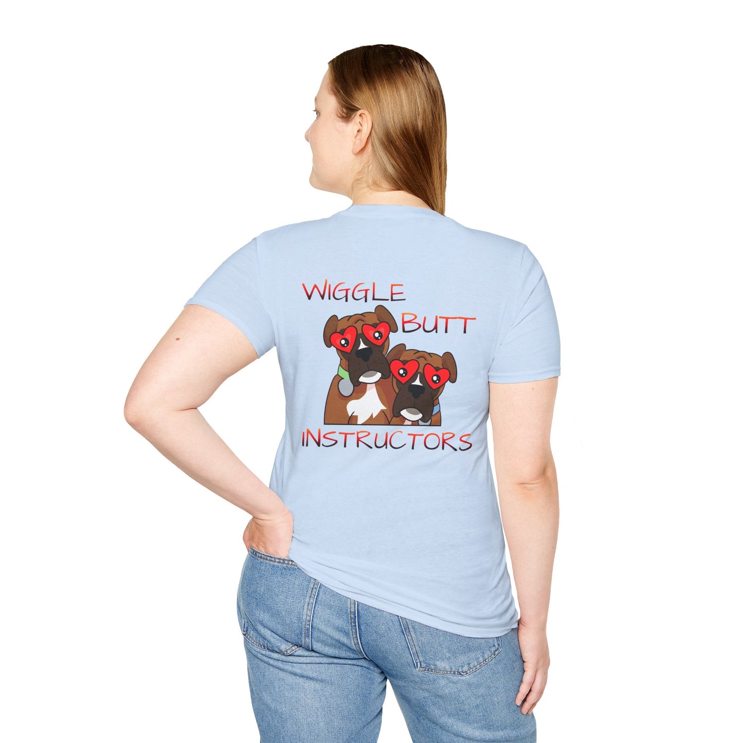 Unisex Wiggle Butt Instructors Tee - Funny Dog Trainer Shirt & Pet Lover Gift, Casual Animal Trainer Top