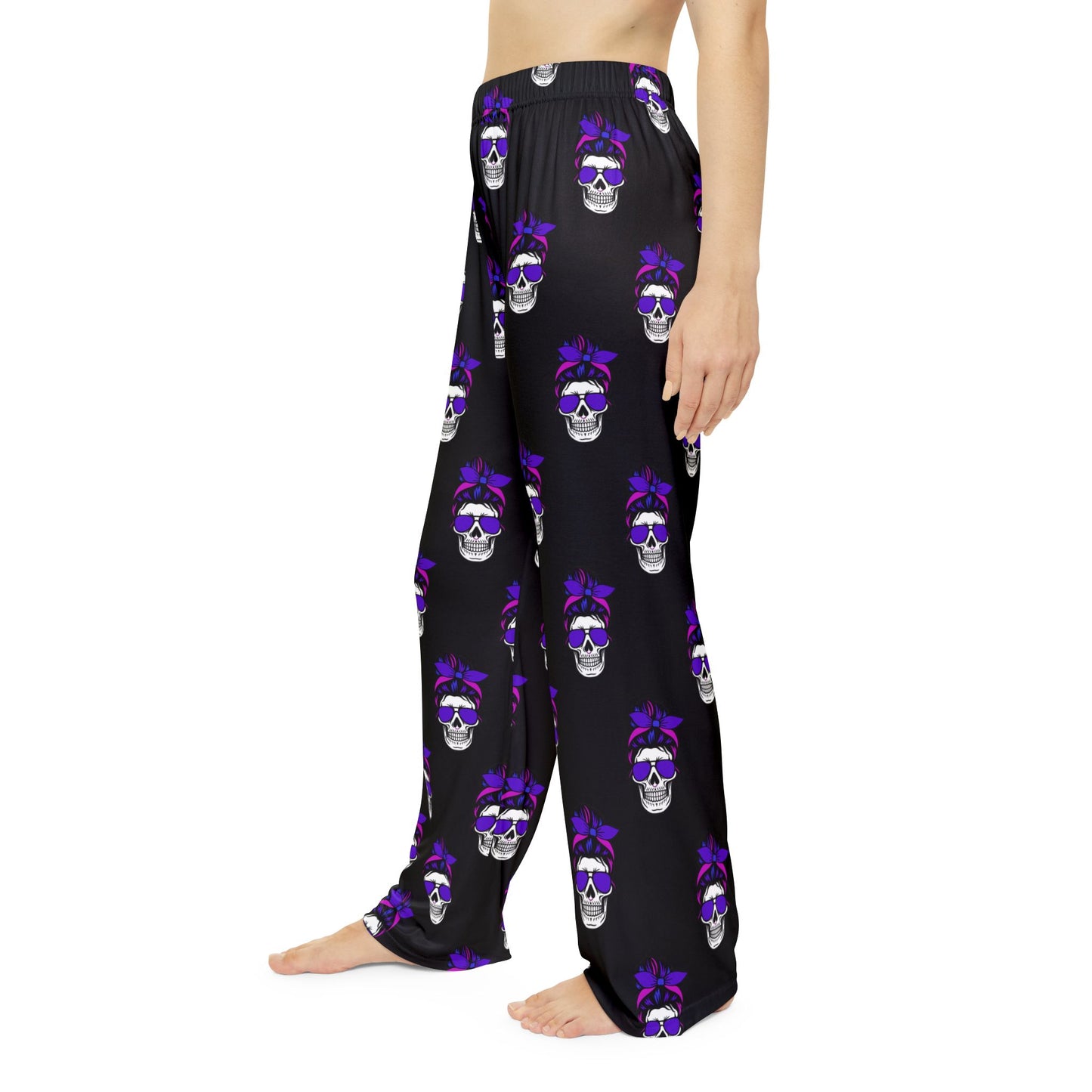 Feral Skull Print Pajama Pants, Comfortable Sleepwear for Halloween, Cozy Lounge Wear, Unique Gift for Her, Stylish PJ's