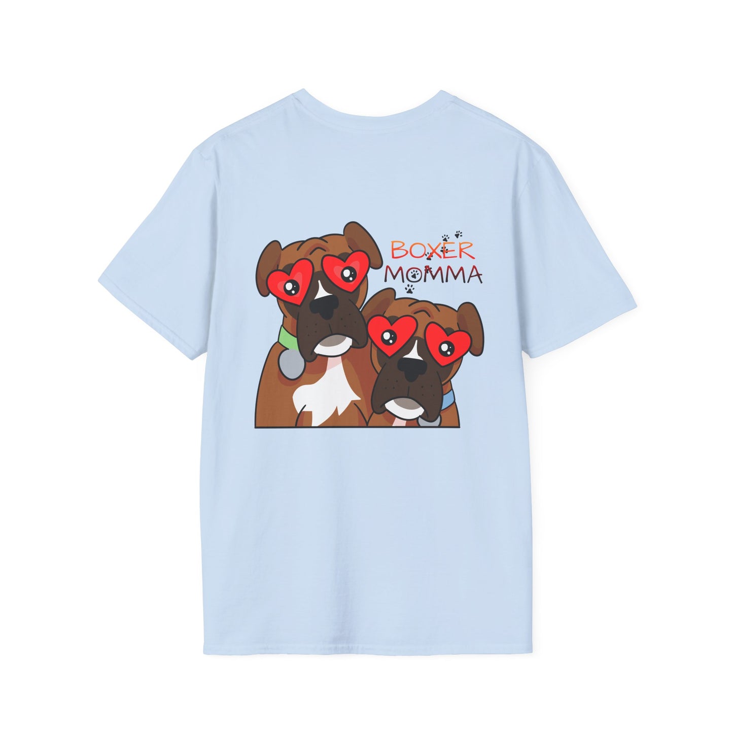 Unisex Boxer Momma T-Shirt - Softstyle Cotton Tee, Dog Lover Gift, Casual Fit, Pet Mom Shirt, Comfortable & Durable