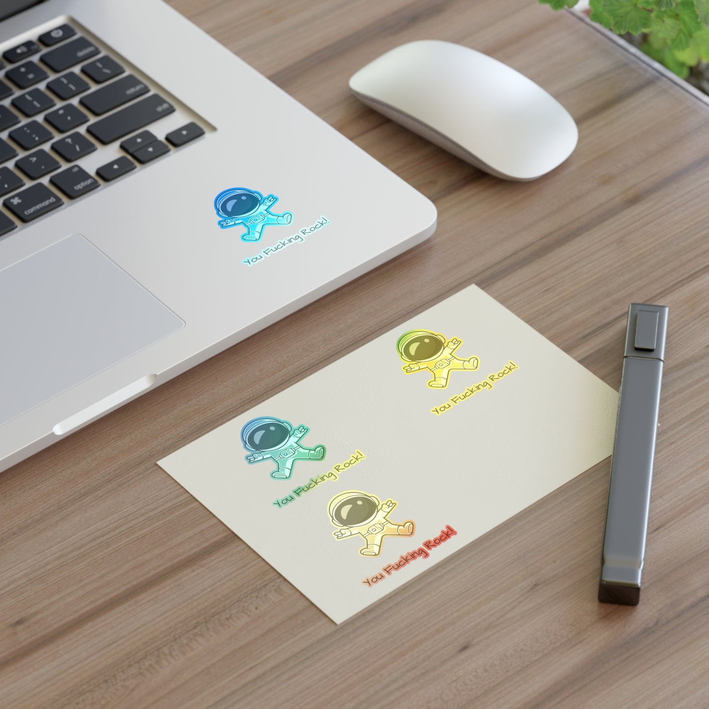 You Rock! Astronaut Motivation Sticker Sheets | Humor Stickers | Space-Themed Decor | Gifts & Party Favors