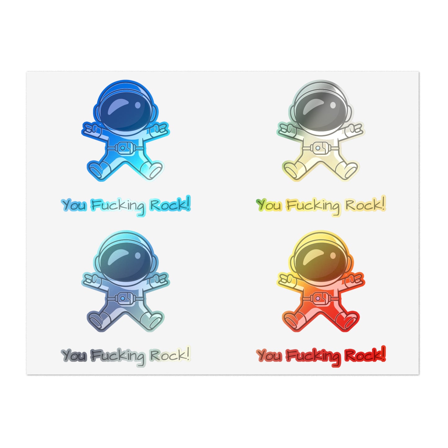 You Rock! Astronaut Motivation Sticker Sheets | Humor Stickers | Space-Themed Decor | Gifts & Party Favors
