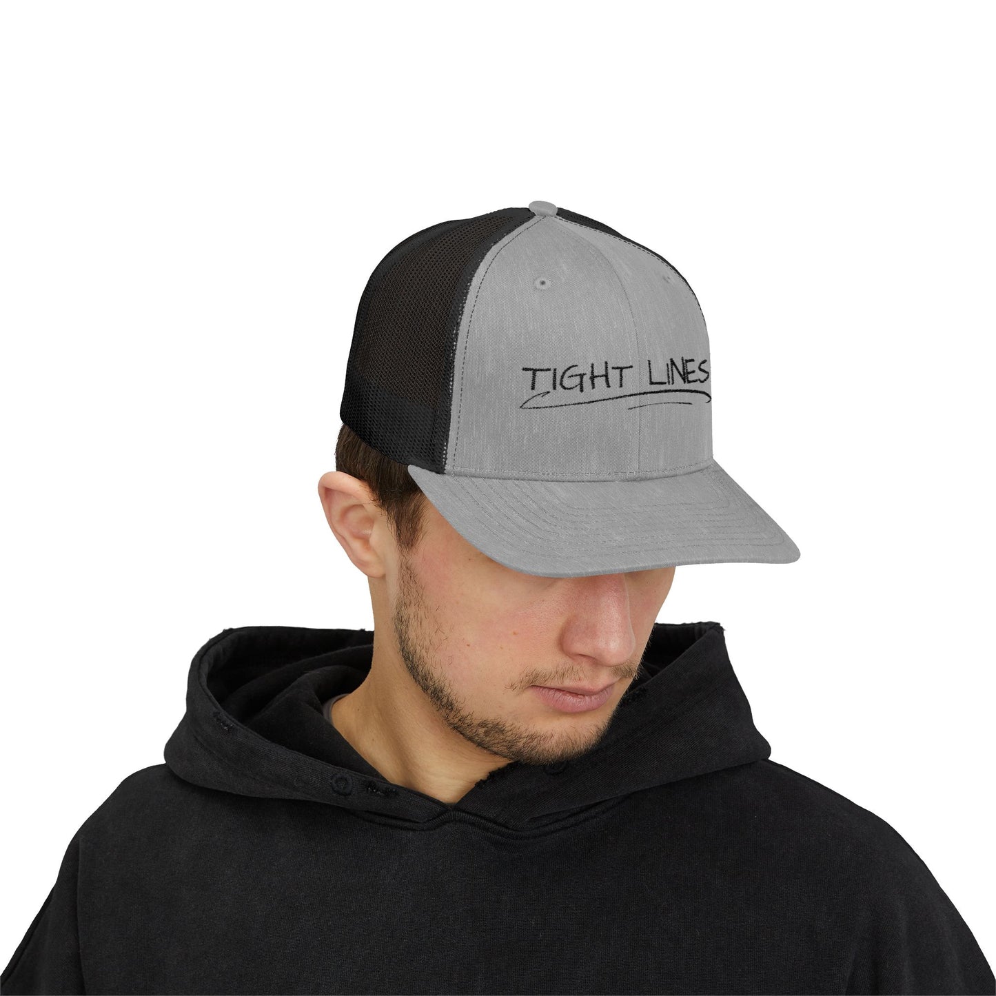 Tight Lines Embroidered Trucker Hat (Dark Logo)