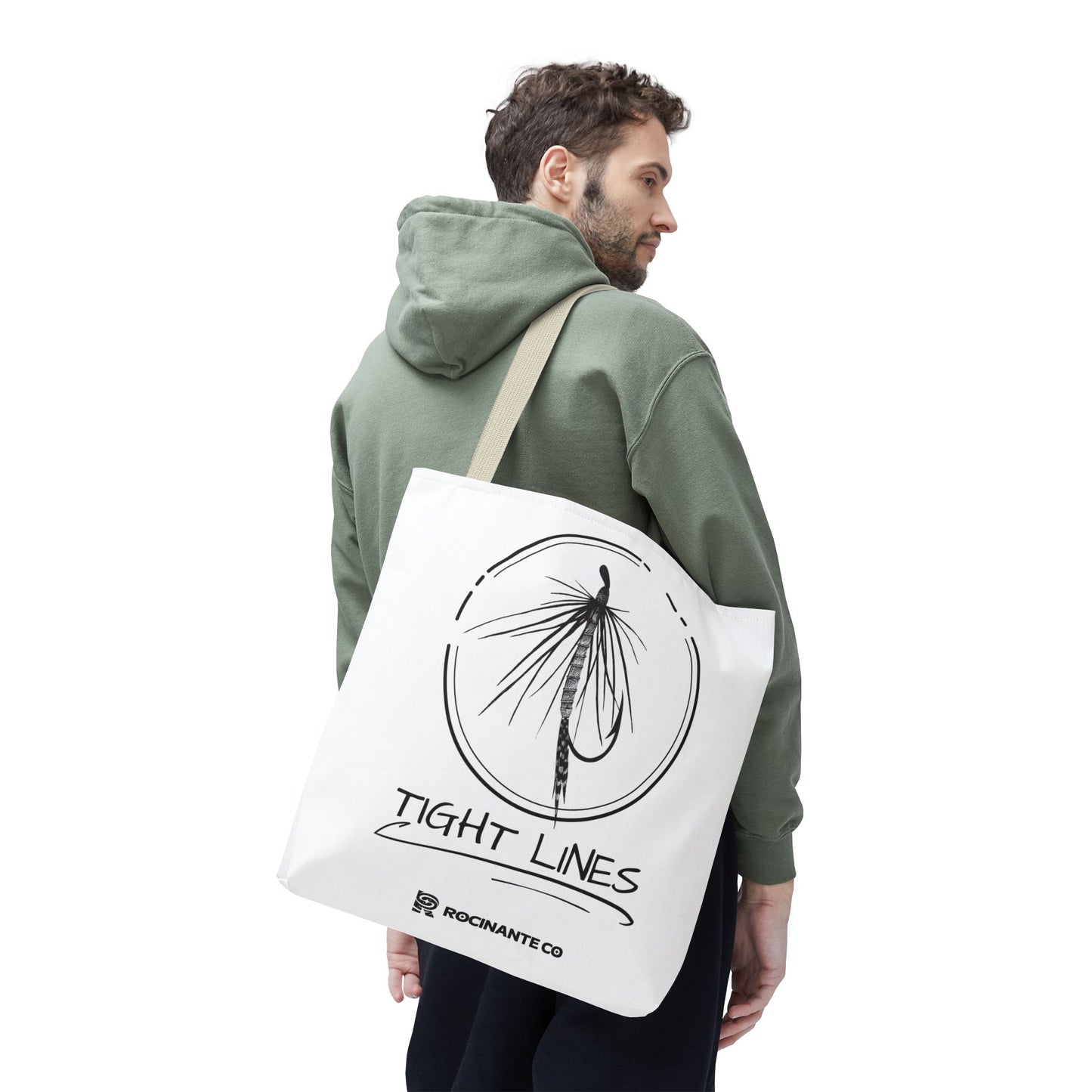 Tight Lines Tote Bag White | Durable Fishing Gift Bag with Stylish Print for Outdoor Enthusiasts & Everyday Use