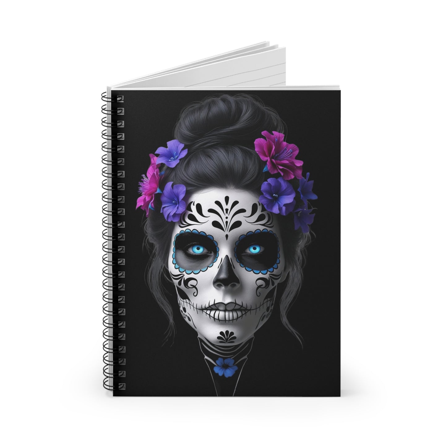 Day of the Dead Spiral Notebook - Skull Design, Journal for Writing, Sketching, or Planning, Unique Gift for Artists, Students