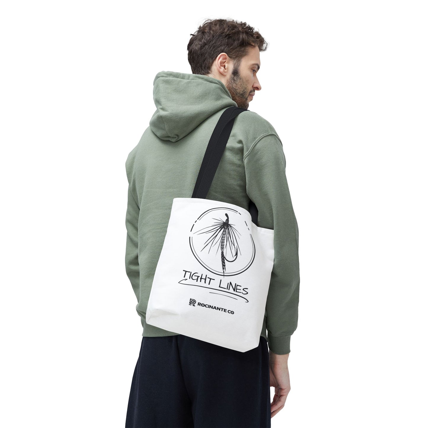 Tight Lines Tote Bag White | Durable Fishing Gift Bag with Stylish Print for Outdoor Enthusiasts & Everyday Use