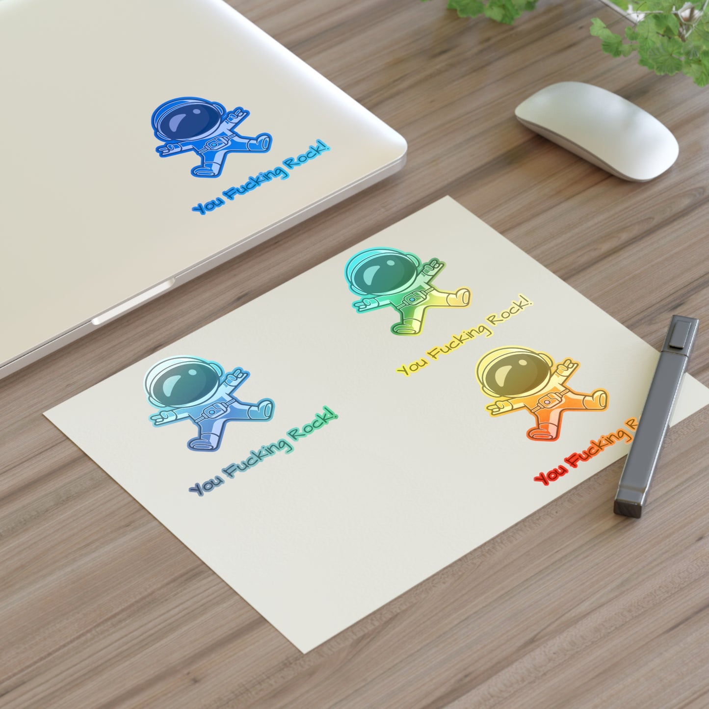 You Rock! Astronaut Motivation Sticker Sheets | Humor Stickers | Space-Themed Decor | Gifts & Party Favors
