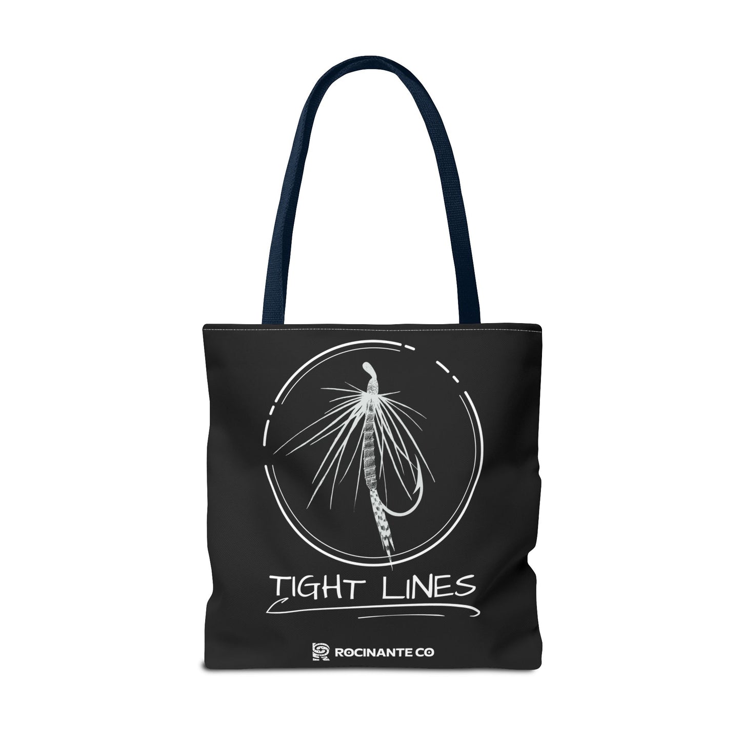 Tight Lines Tote Bag Black, Durable Fishing Tote with Spacious Design & Comfortable Handles for Outdoor Adventures