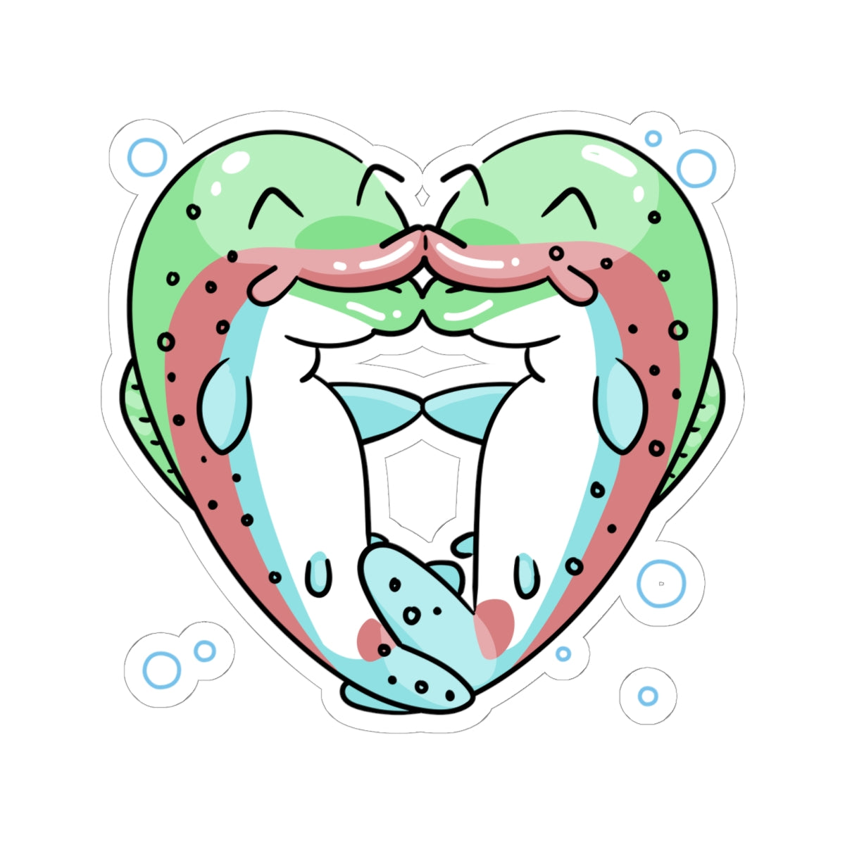 Trout Heart Kiss-Cut Sticker - Waterproof Vinyl Decal for Fishing Lovers, Cute Angler Gift, Laptop & Water Bottle Decor
