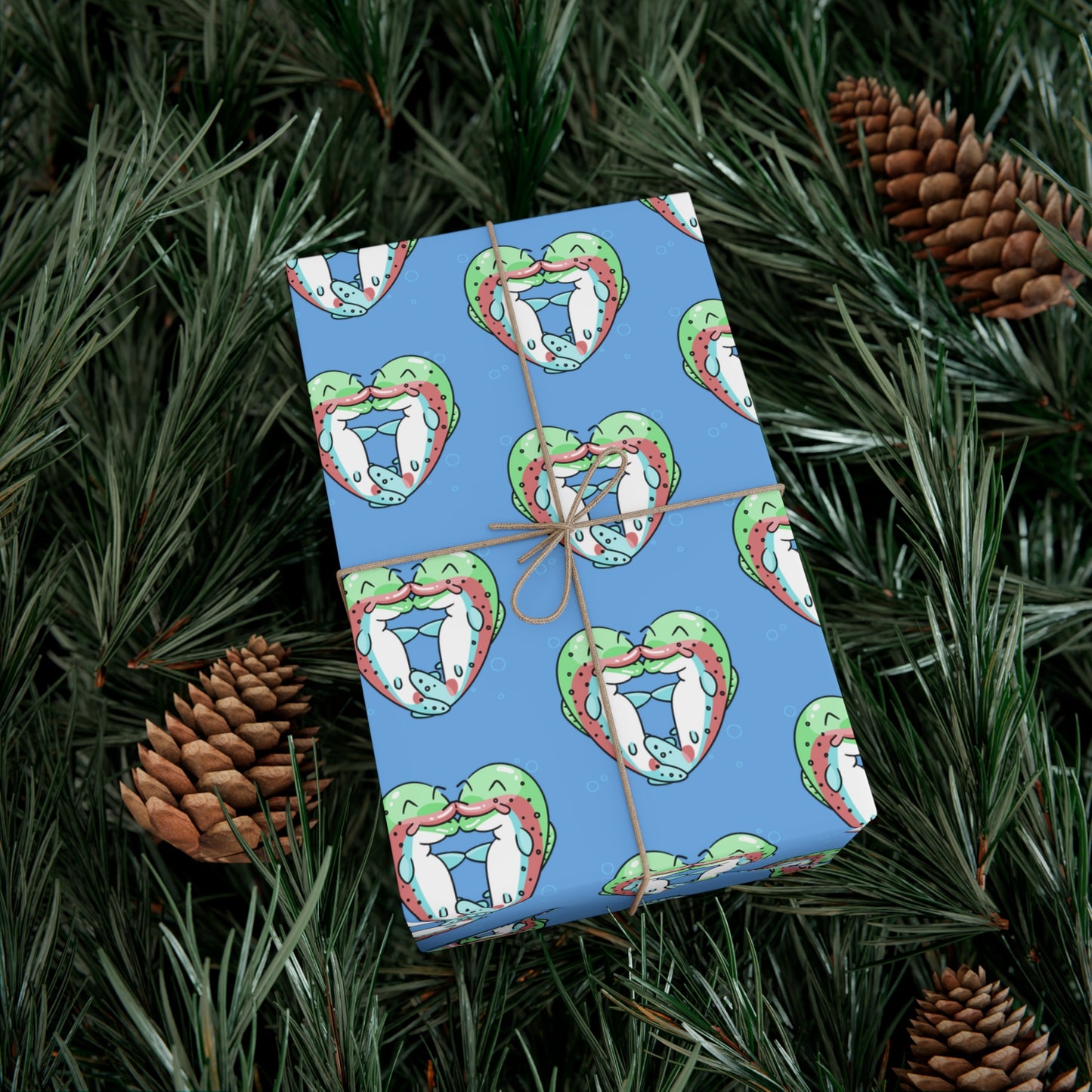 Trout Heart Gift Wrap Paper - Fun & Festive Wrapping for Birthdays, Holidays, Showers, and Every Occasion, Cute Patterns, Eco-Friendly