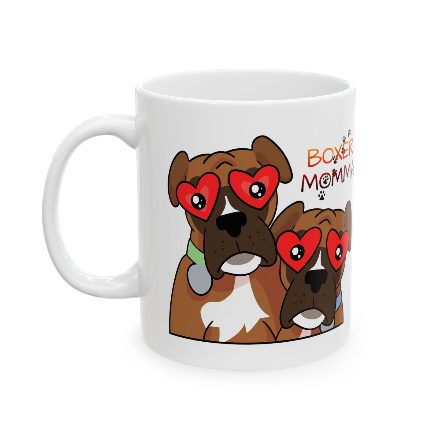 Boxer Momma Ceramic Mug - Cute Dog Mom Gift, Personalized Coffee Cup for Boxer Lovers, Durable Tea Cup, Dog Owner Present
