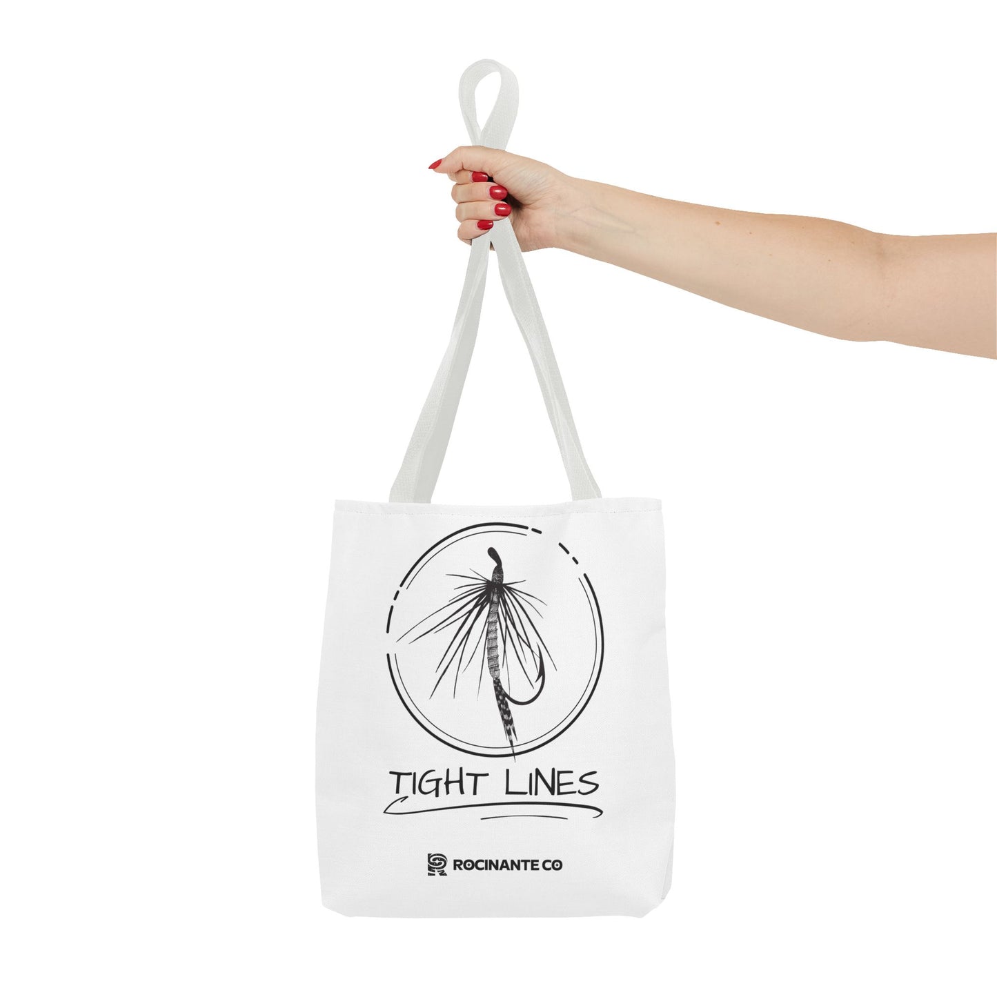 Tight Lines Tote Bag White | Durable Fishing Gift Bag with Stylish Print for Outdoor Enthusiasts & Everyday Use