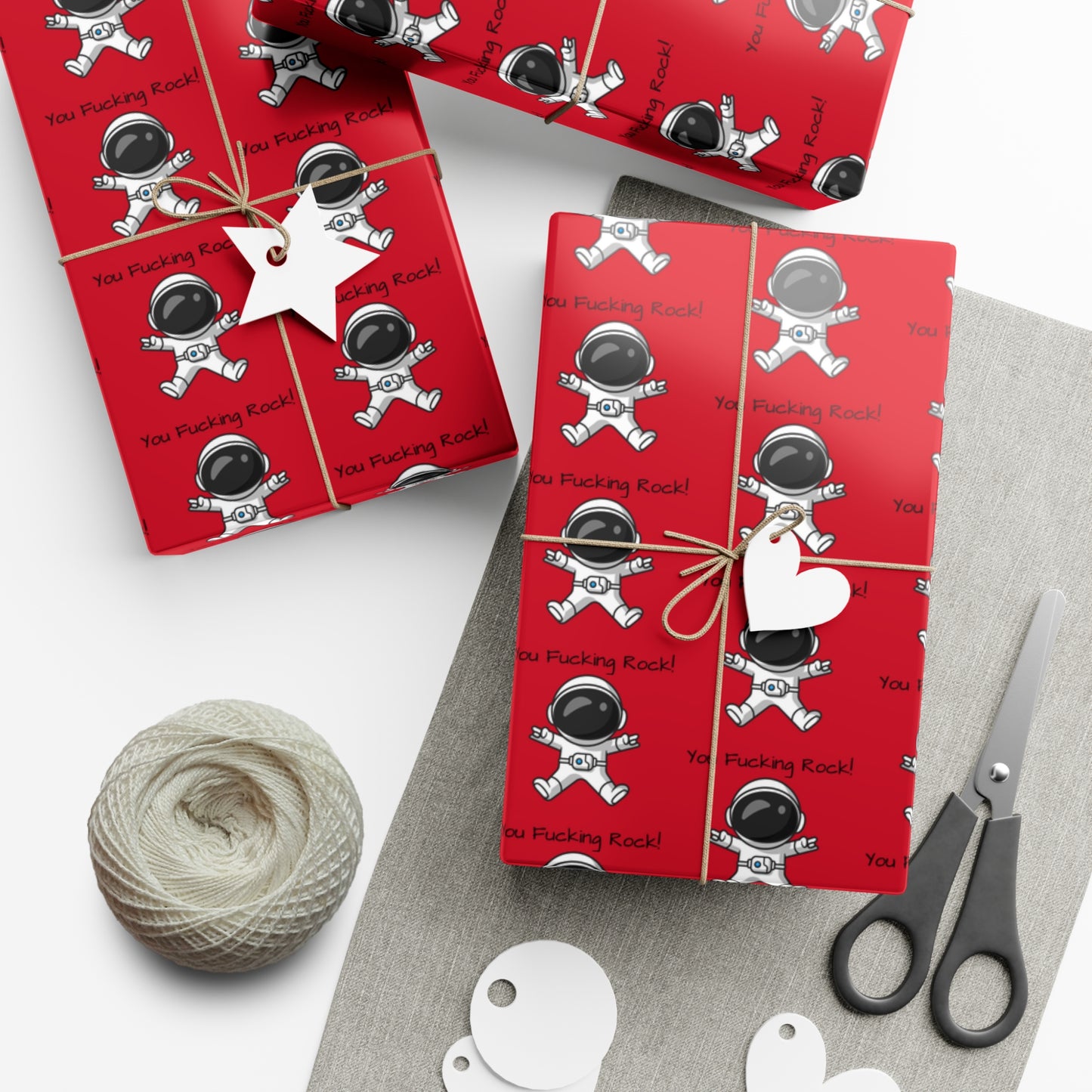 You Rock! Astronaut Gift Wrap Paper - Fun Wrapping for Birthdays, Holidays, Parties, Unique Gift Wrap