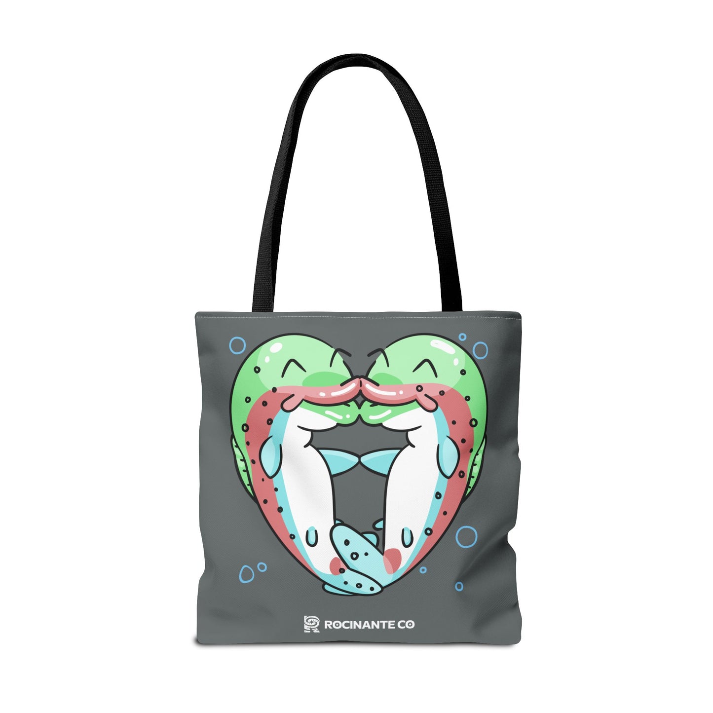 Trout Heart Tote Bag Grey - Eco-Friendly Reusable Shopper, Durable Canvas Carryall for Everyday Use & Gift Idea