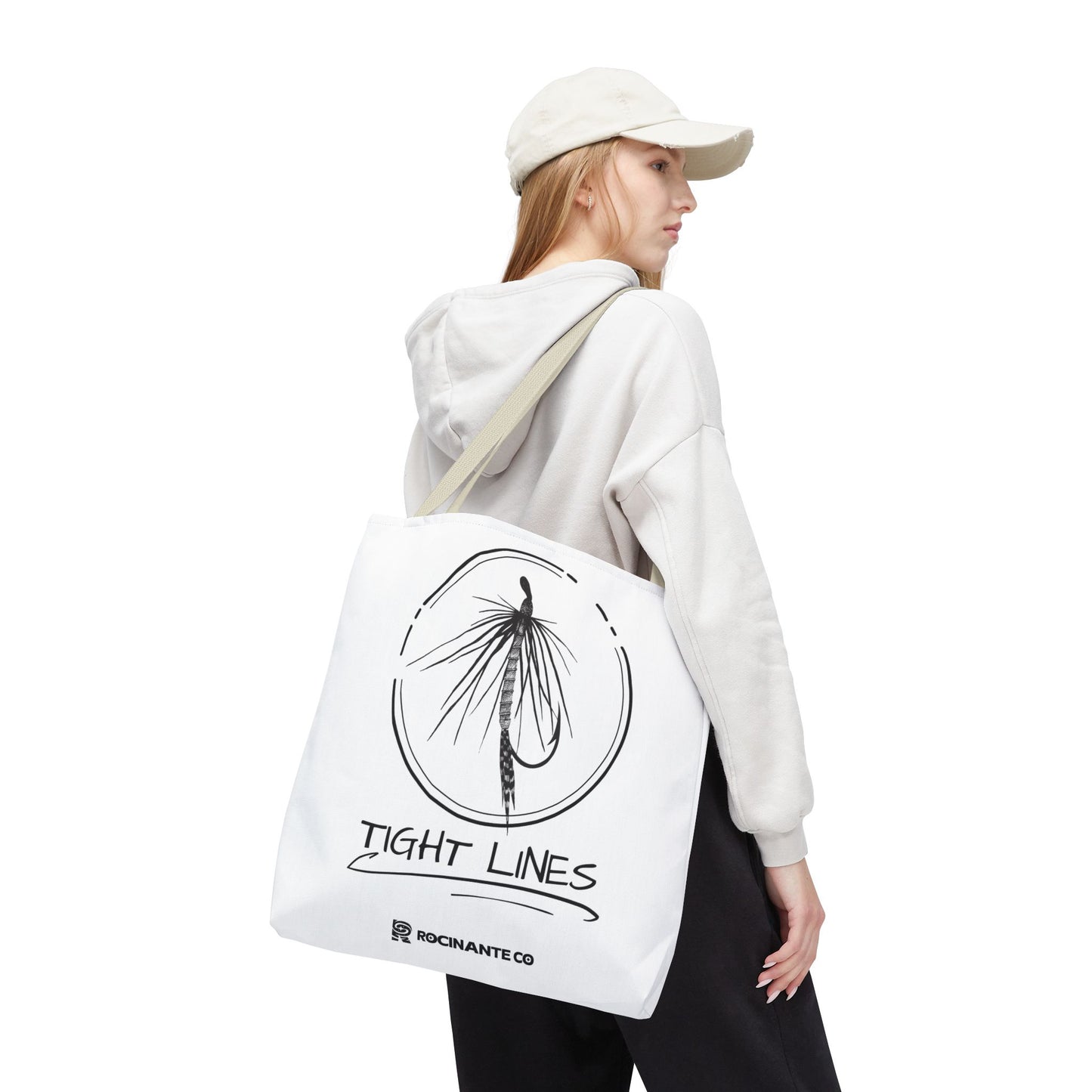 Tight Lines Tote Bag White | Durable Fishing Gift Bag with Stylish Print for Outdoor Enthusiasts & Everyday Use