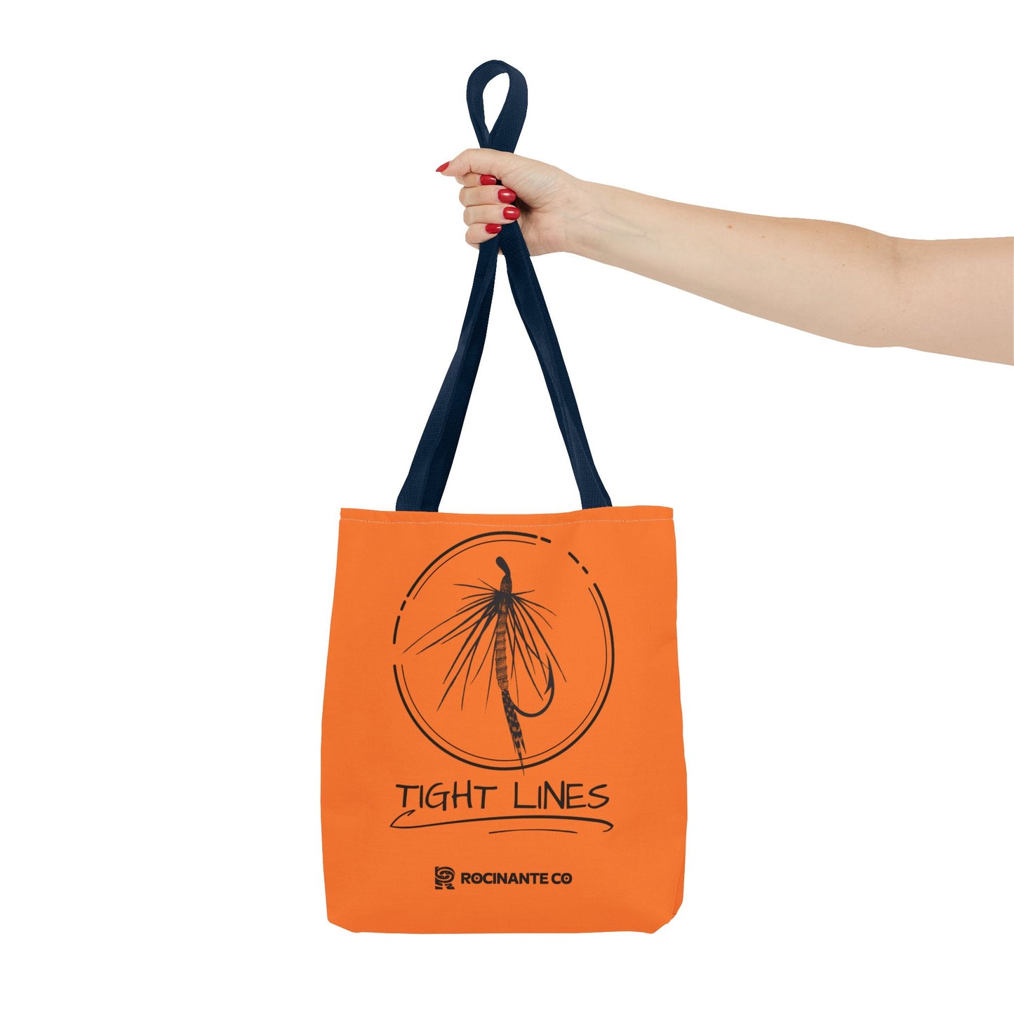 Tight Lines Tote Bag Orange, Durable Canvas Fishing, Beach, Market, Lightweight Reusable Grocery Bag, Outdoor Adventure Gift