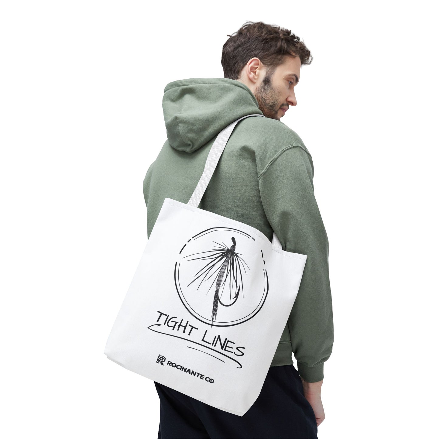 Tight Lines Tote Bag White | Durable Fishing Gift Bag with Stylish Print for Outdoor Enthusiasts & Everyday Use