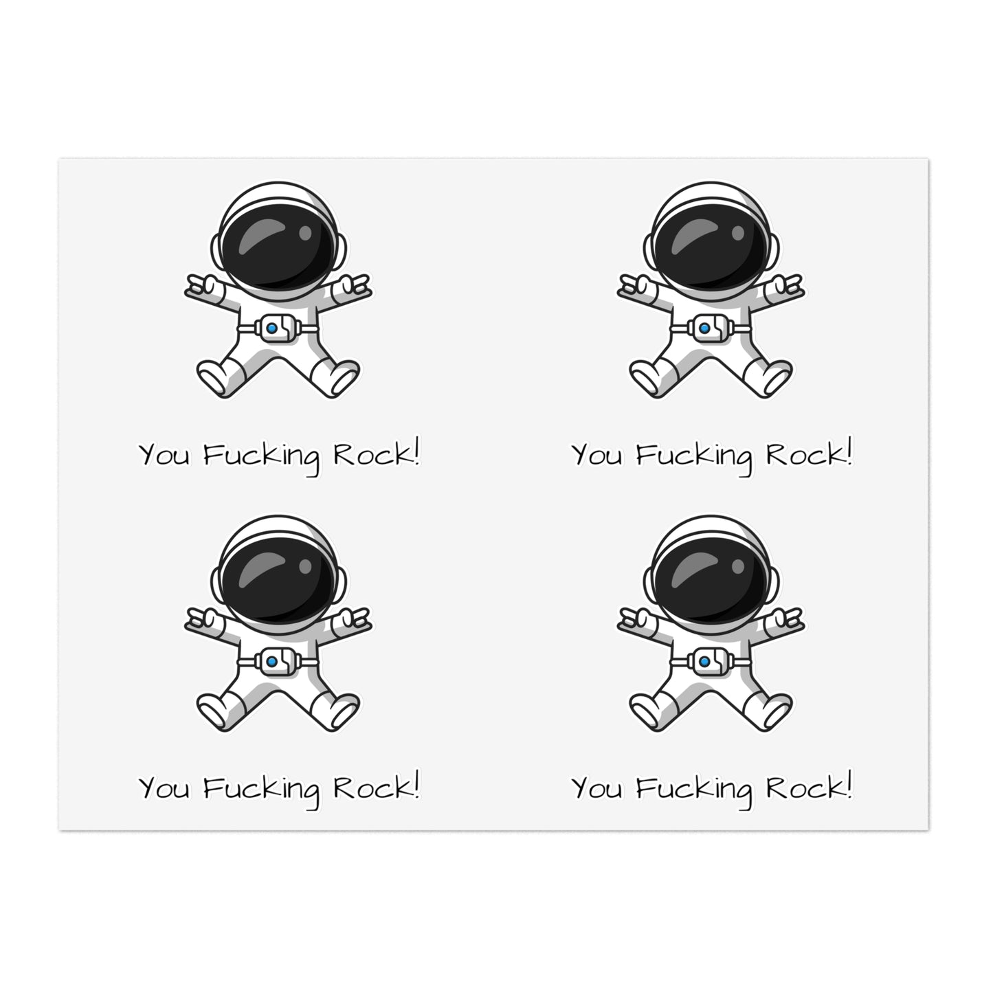 You Rock! Astronaut Motivation Sticker Sheets | Humor Stickers | Space-Themed Decor | Gifts & Party Favors