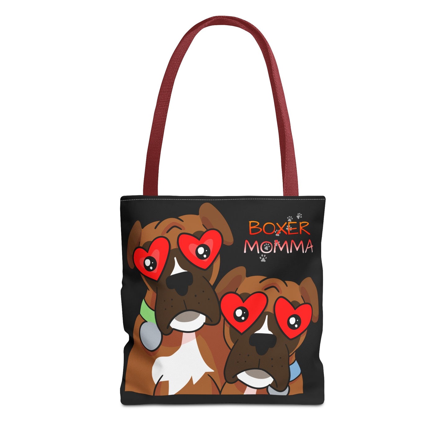 Boxer Momma Tote Bag Black - Durable Canvas Shoulder Bag for Dog Lovers, Spacious Everyday Carry, Pet Mom Gift