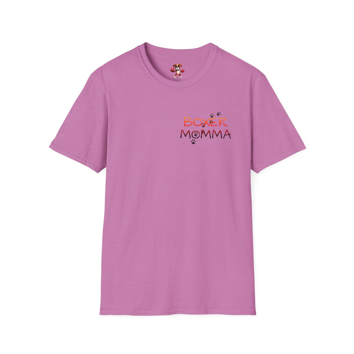 Unisex Boxer Momma T-Shirt - Softstyle Cotton Tee, Dog Lover Gift, Casual Fit, Pet Mom Shirt, Comfortable & Durable