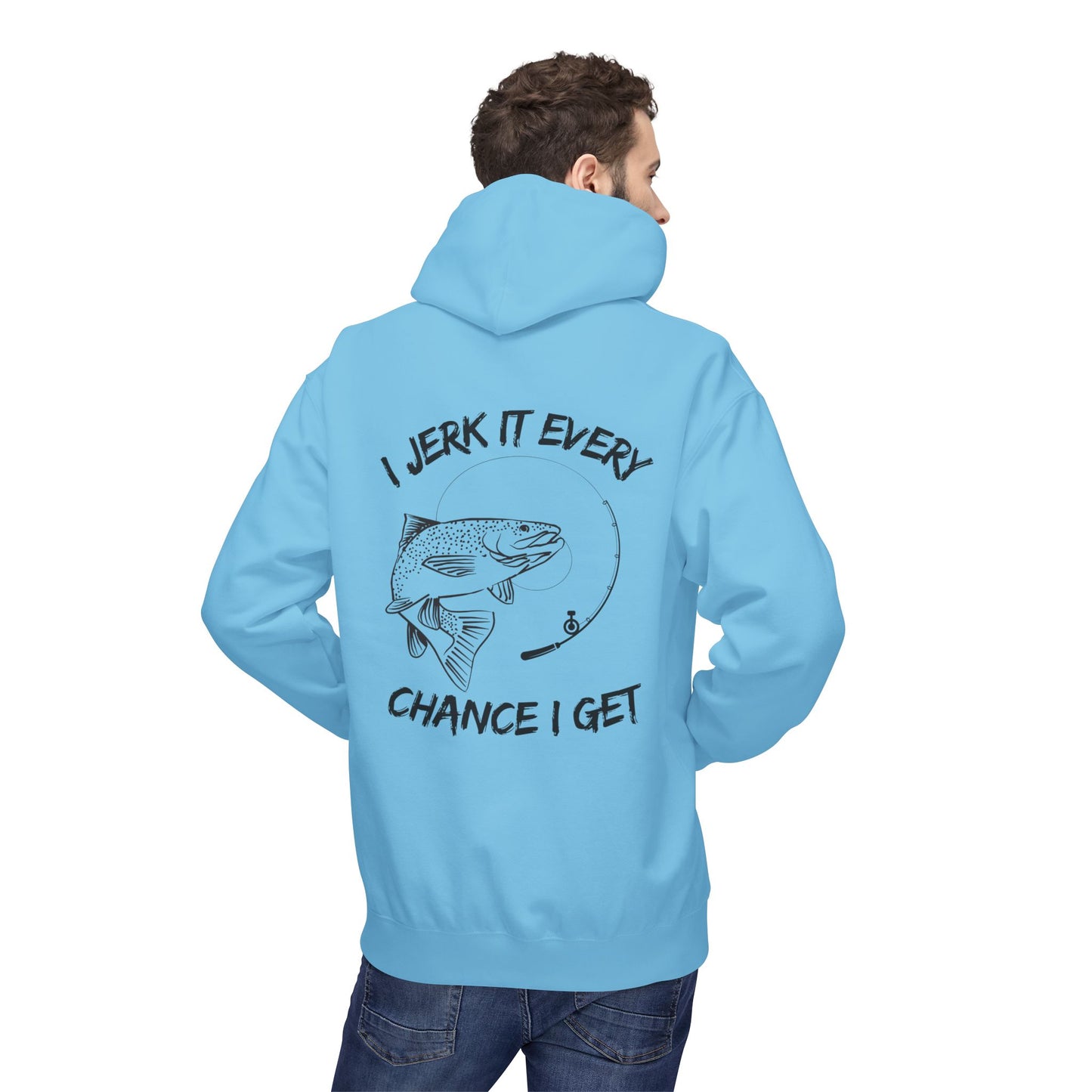 Jerk It Hoodie, Unisex Fisherman's Apparel, Funny Gift for Anglers, Outdoor Hoodie, Perfect for Fishing Trips