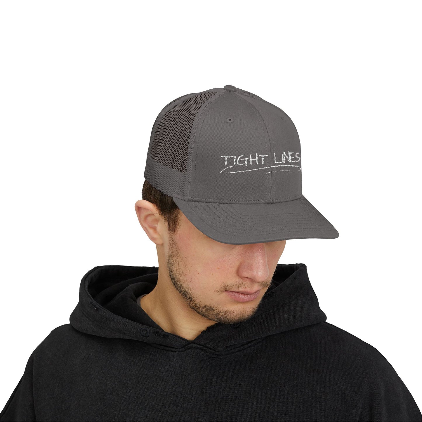 Tight Lines Embroidered Trucker Hat (Light Logo)