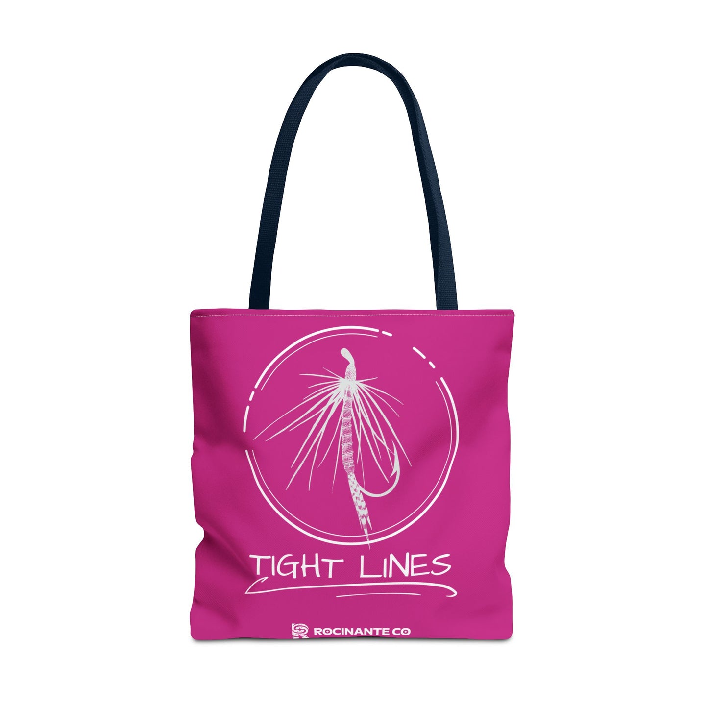 Pink Tight Lines Tote Bag, Fishing Canvas Tote Lightweight Durable Beach Market Bag