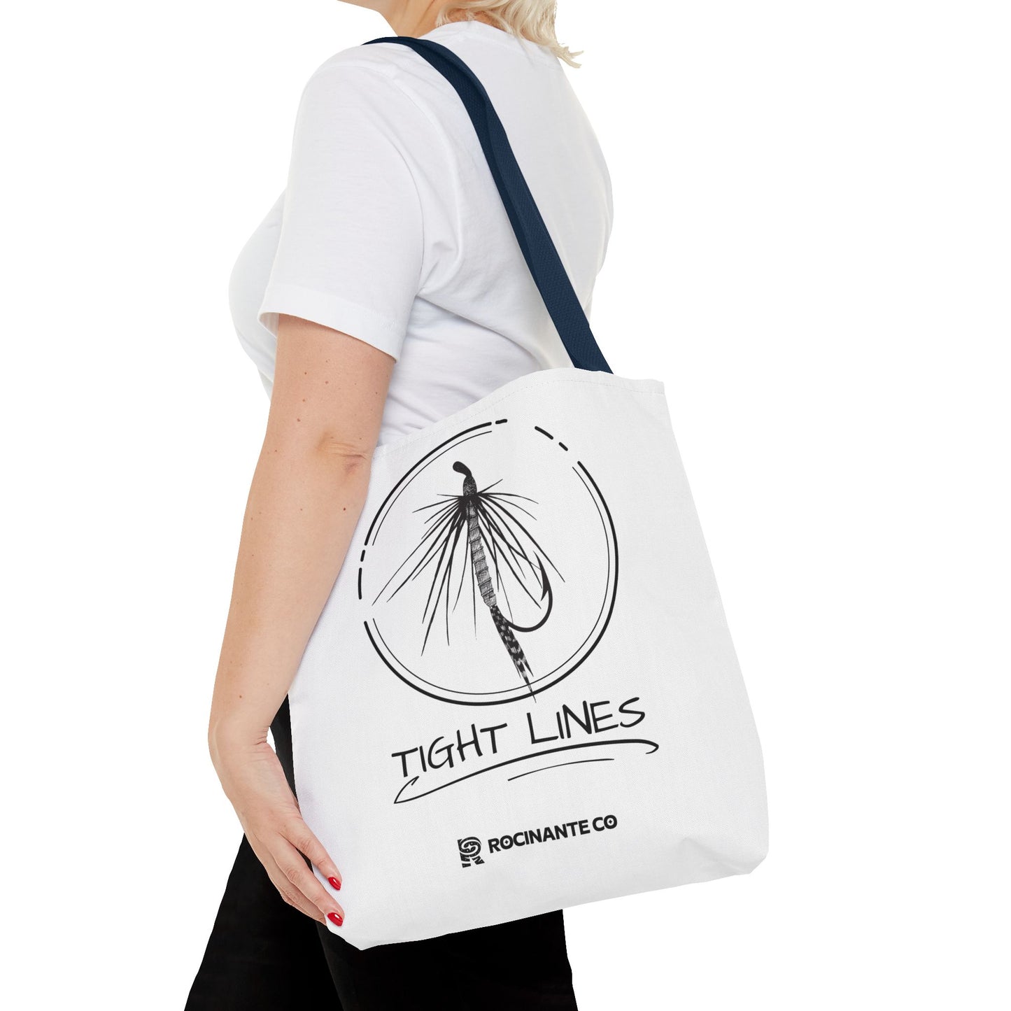 Tight Lines Tote Bag White | Durable Fishing Gift Bag with Stylish Print for Outdoor Enthusiasts & Everyday Use