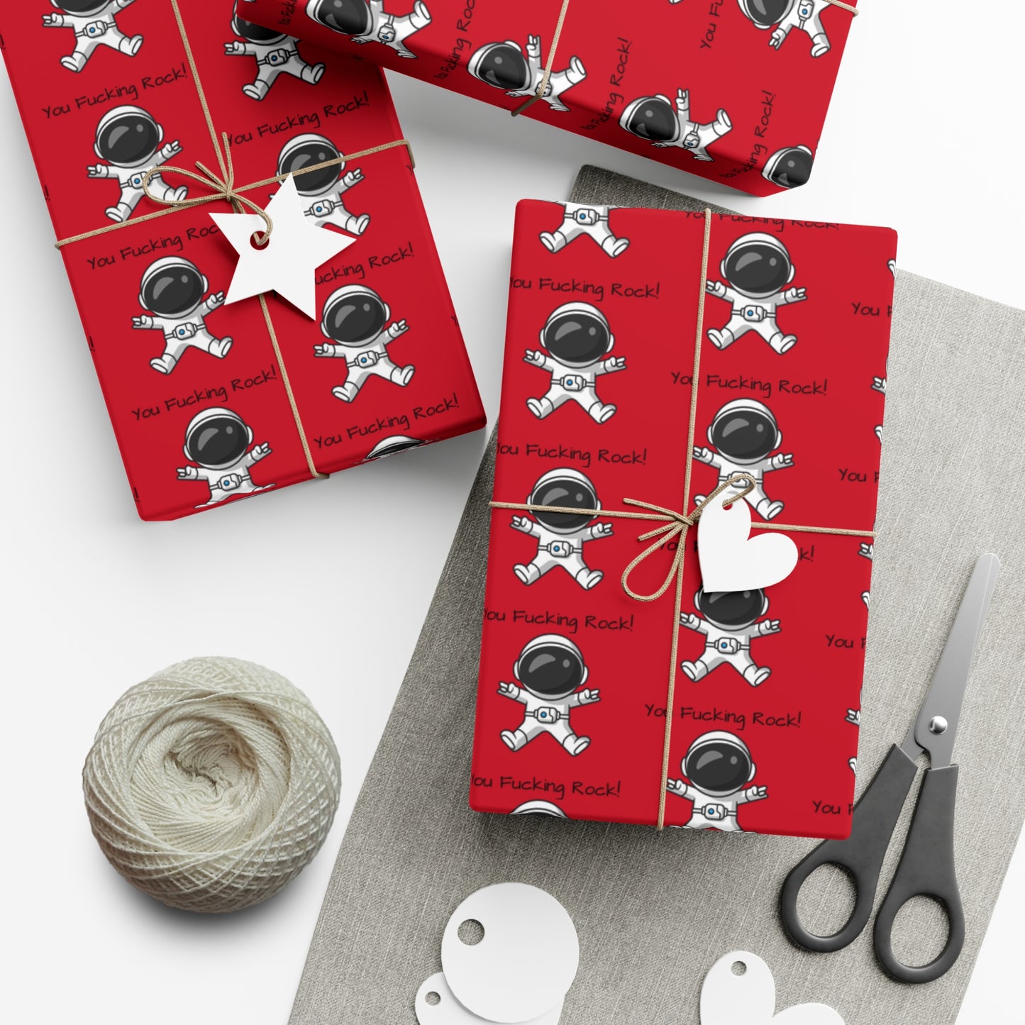 You Rock! Astronaut Gift Wrap Paper - Fun Wrapping for Birthdays, Holidays, Parties, Unique Gift Wrap