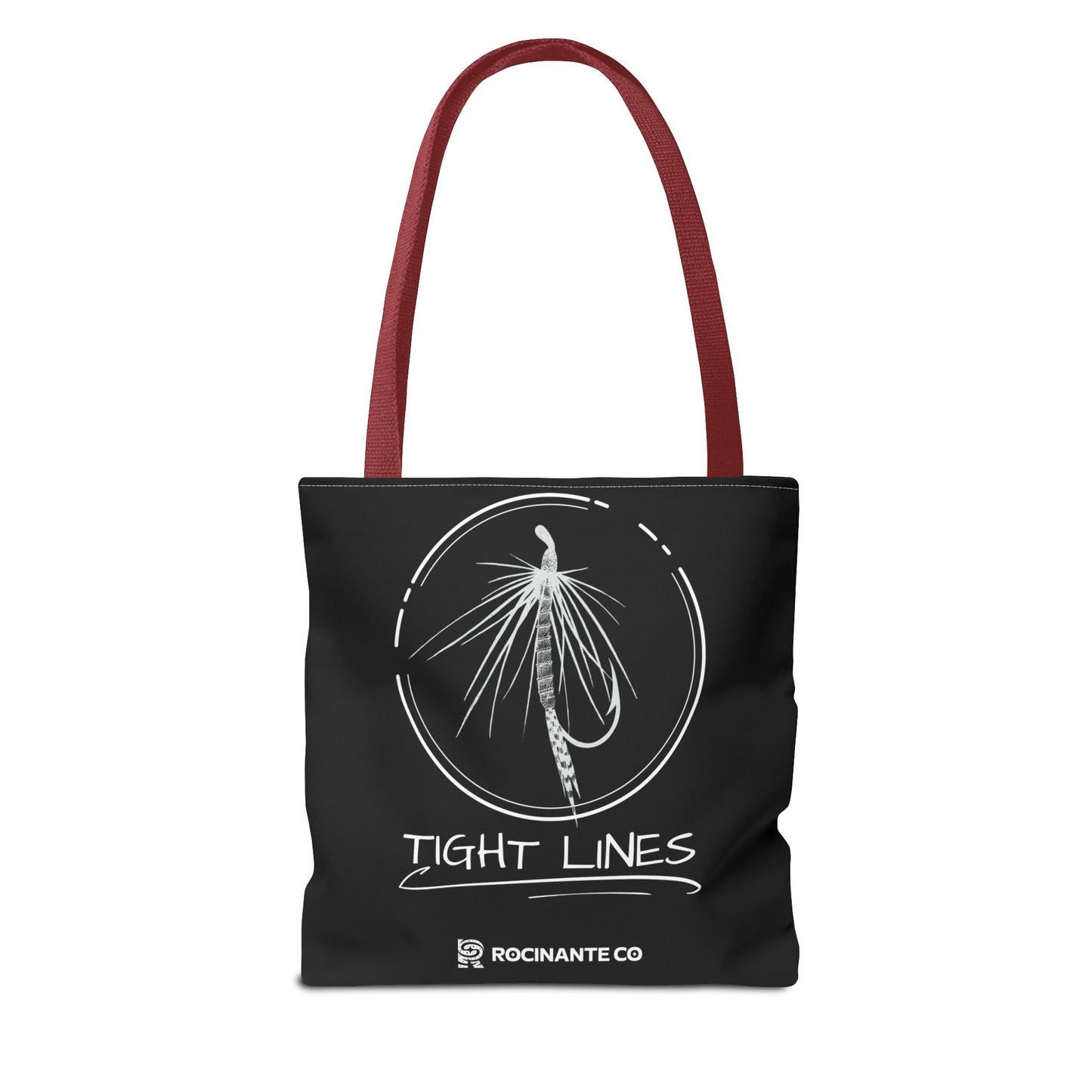 Tight Lines Tote Bag Black, Durable Fishing Tote with Spacious Design & Comfortable Handles for Outdoor Adventures