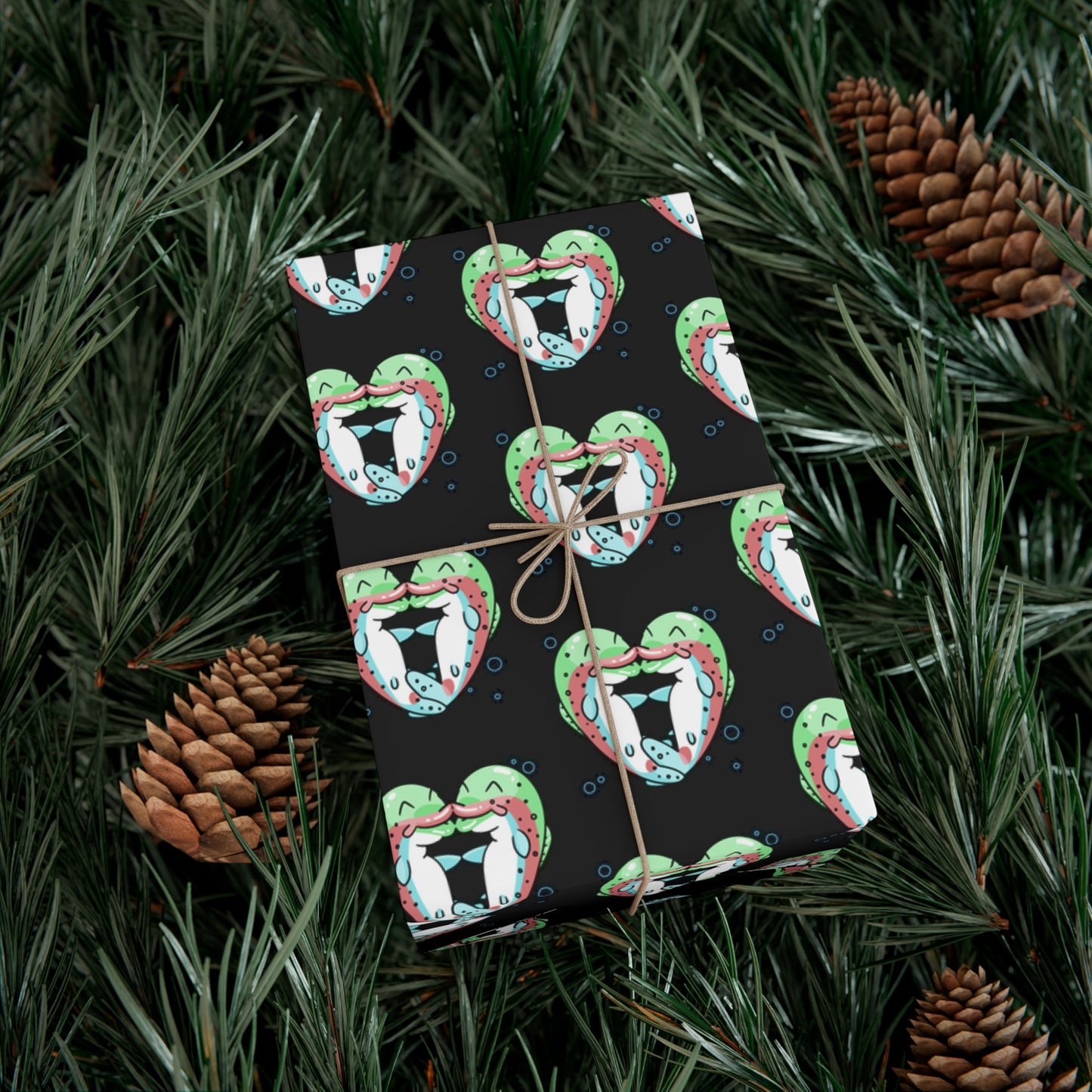 Trout Heart Gift Wrap Paper - Fun & Festive Wrapping for Birthdays, Holidays, Showers, and Every Occasion, Cute Patterns, Eco-Friendly