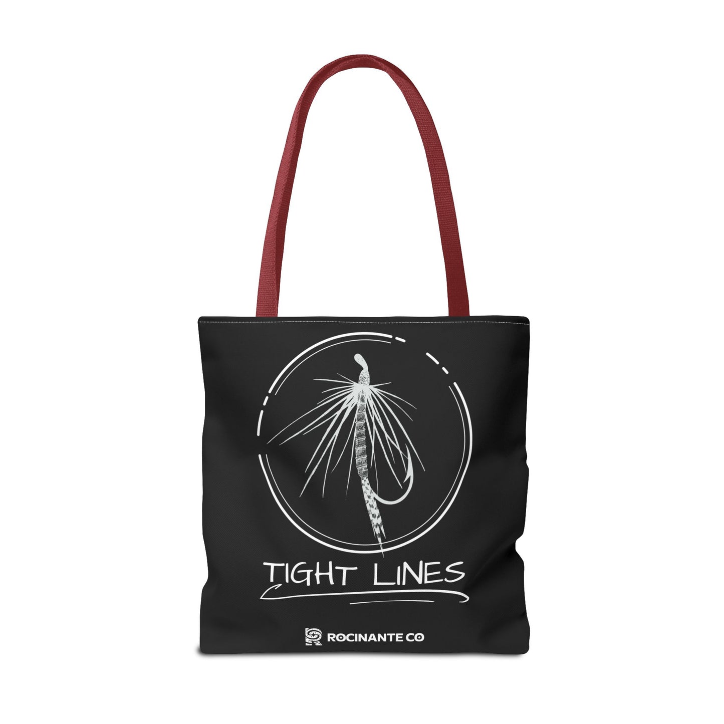 Tight Lines Tote Bag Black, Durable Fishing Tote with Spacious Design & Comfortable Handles for Outdoor Adventures