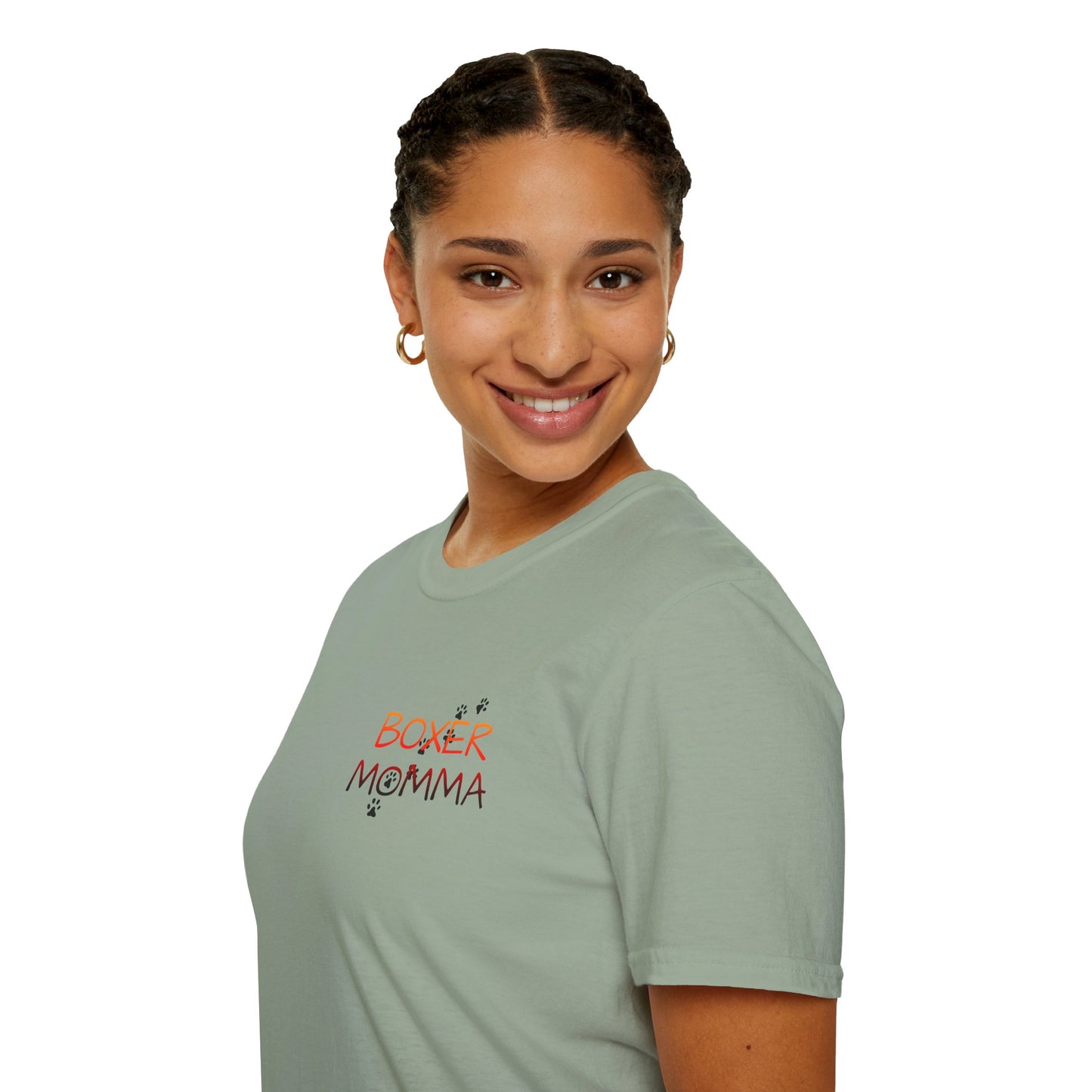 Unisex Boxer Momma T-Shirt - Softstyle Cotton Tee, Dog Lover Gift, Casual Fit, Pet Mom Shirt, Comfortable & Durable