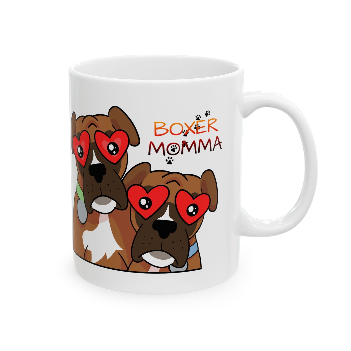 Boxer Momma Ceramic Mug - Cute Dog Mom Gift, Personalized Coffee Cup for Boxer Lovers, Durable Tea Cup, Dog Owner Present