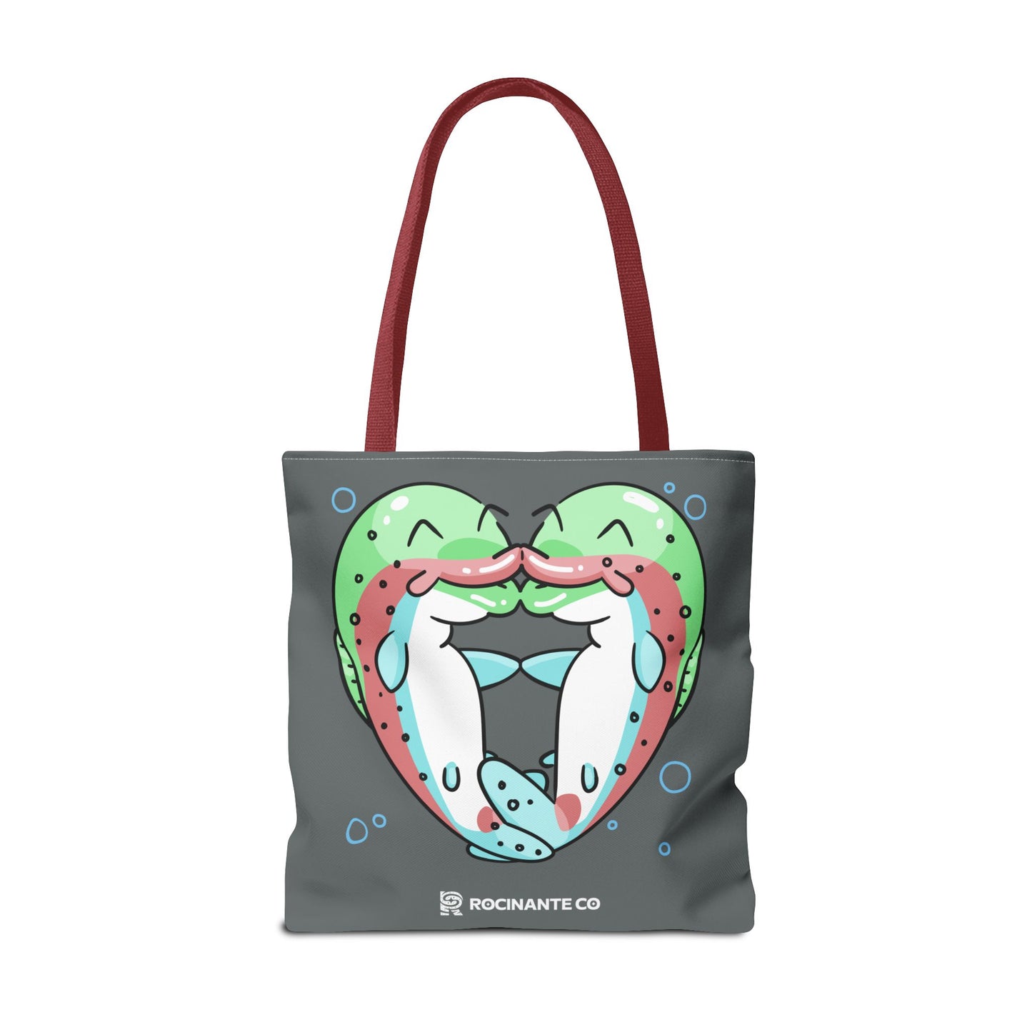 Trout Heart Tote Bag Grey - Eco-Friendly Reusable Shopper, Durable Canvas Carryall for Everyday Use & Gift Idea