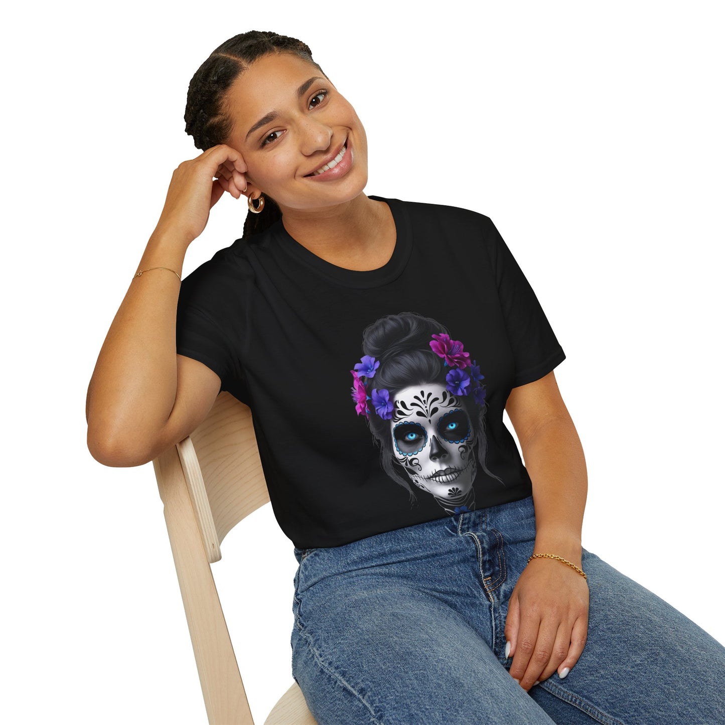 Day of the Dead T-Shirt, Skull Graphic Tee, Unisex Casual Shirt, Halloween Apparel, Festival Clothing, Gift for Her