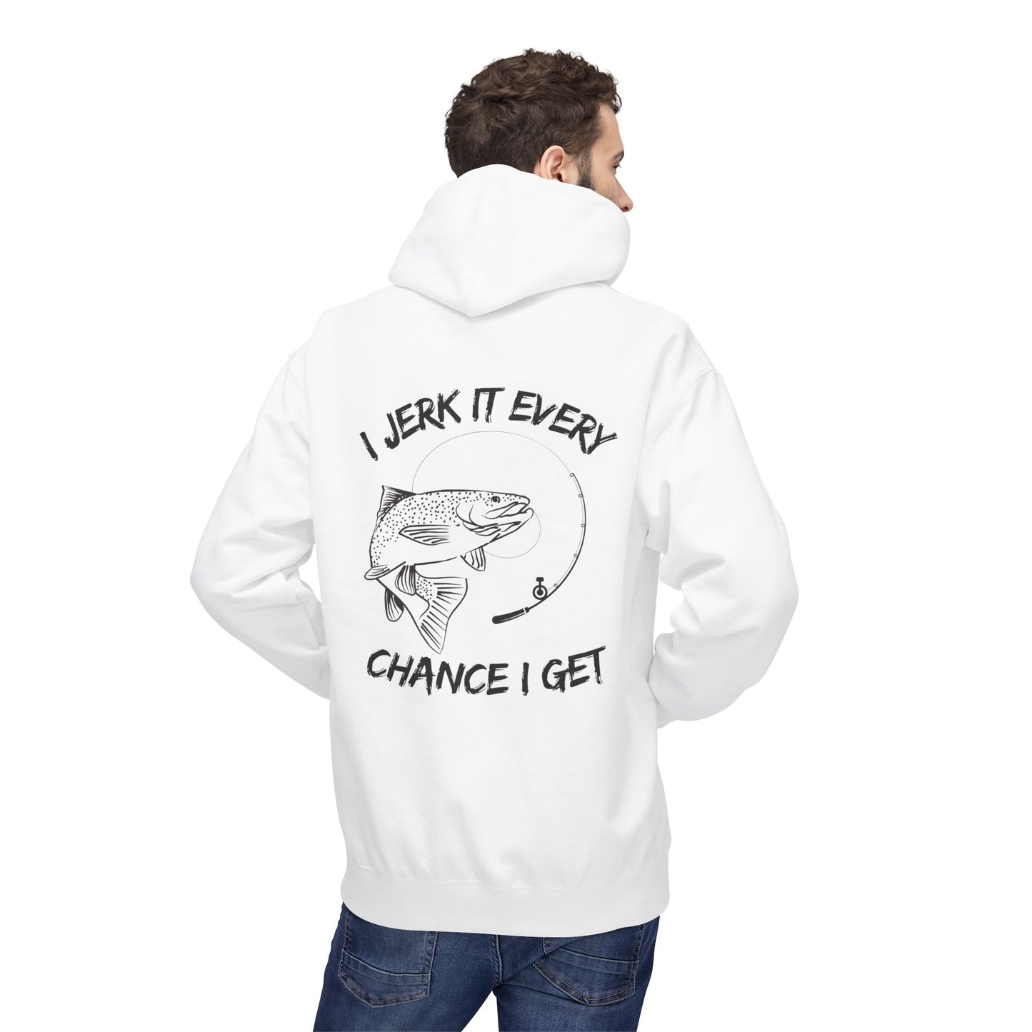 Jerk It Hoodie, Unisex Fisherman's Apparel, Funny Gift for Anglers, Outdoor Hoodie, Perfect for Fishing Trips