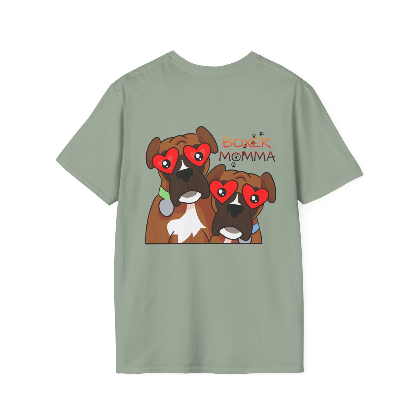 Unisex Boxer Momma T-Shirt - Softstyle Cotton Tee, Dog Lover Gift, Casual Fit, Pet Mom Shirt, Comfortable & Durable