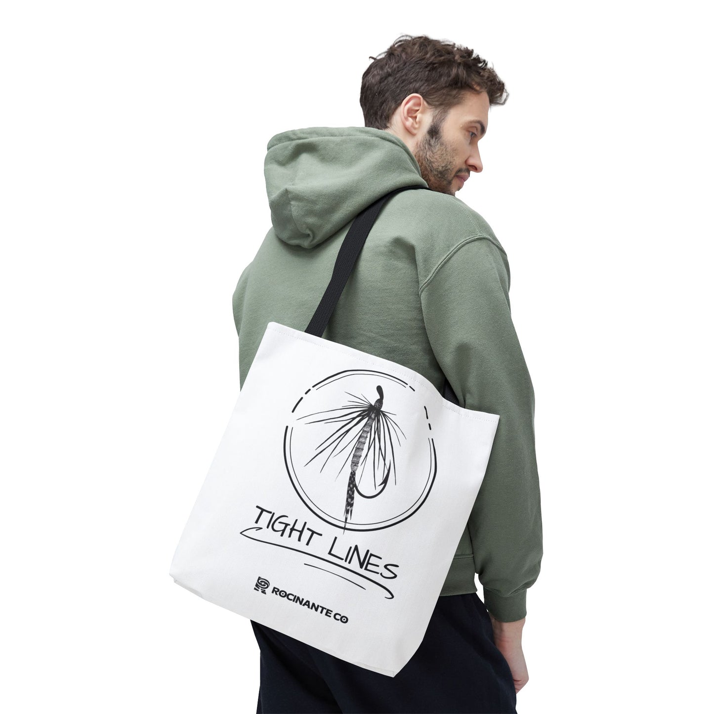 Tight Lines Tote Bag White | Durable Fishing Gift Bag with Stylish Print for Outdoor Enthusiasts & Everyday Use