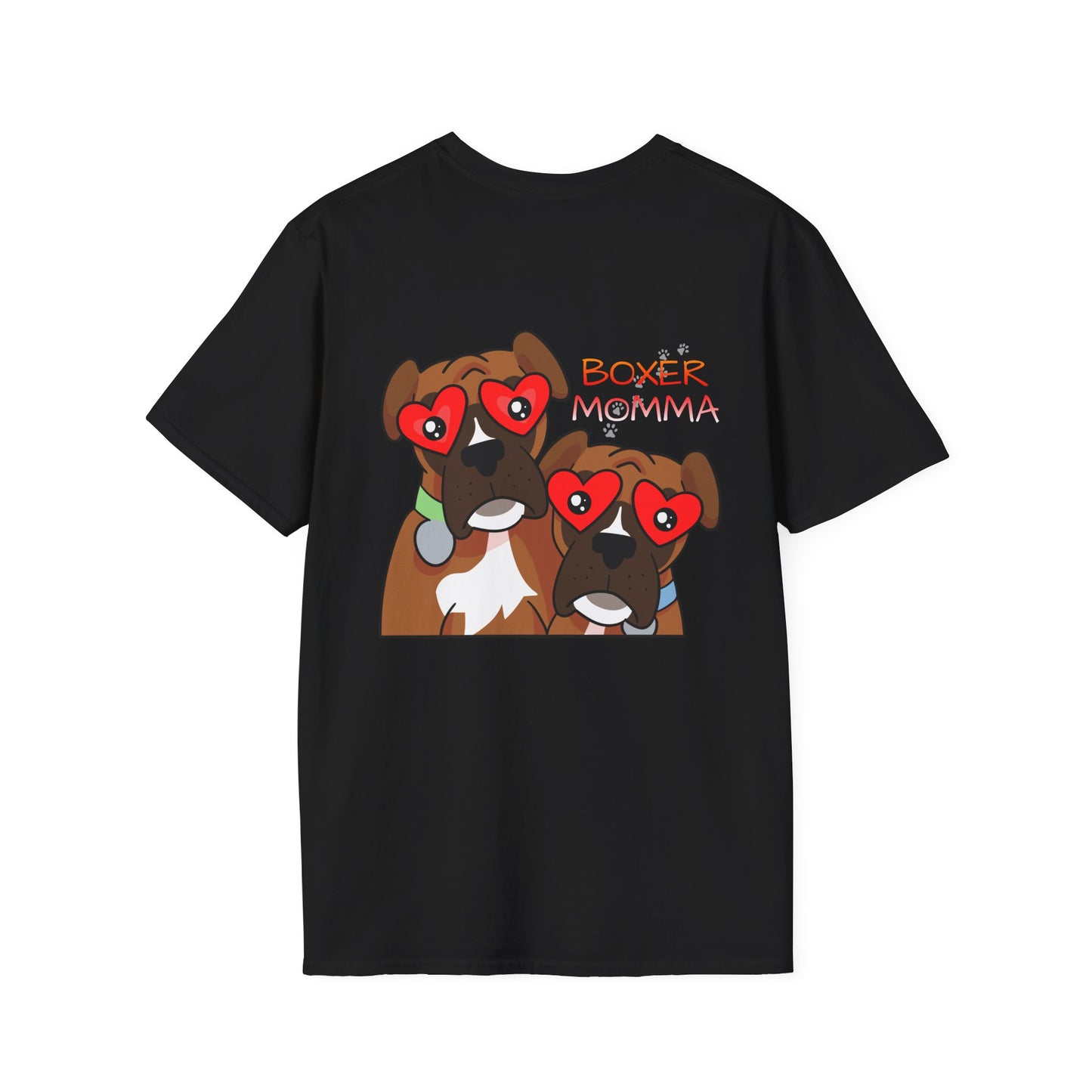 Unisex Boxer Momma T-Shirt - Softstyle Cotton Tee, Dog Lover Gift, Casual Fit, Pet Mom Shirt, Comfortable & Durable