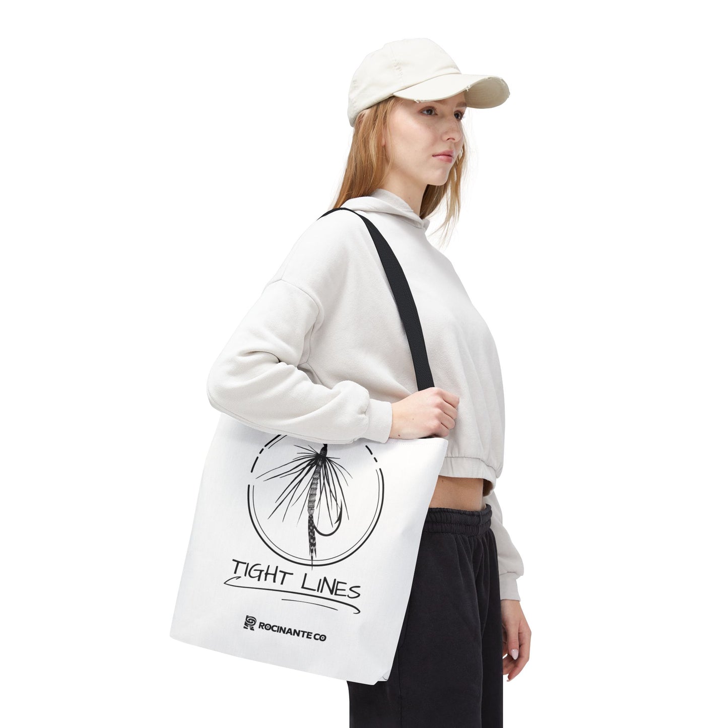 Tight Lines Tote Bag White | Durable Fishing Gift Bag with Stylish Print for Outdoor Enthusiasts & Everyday Use