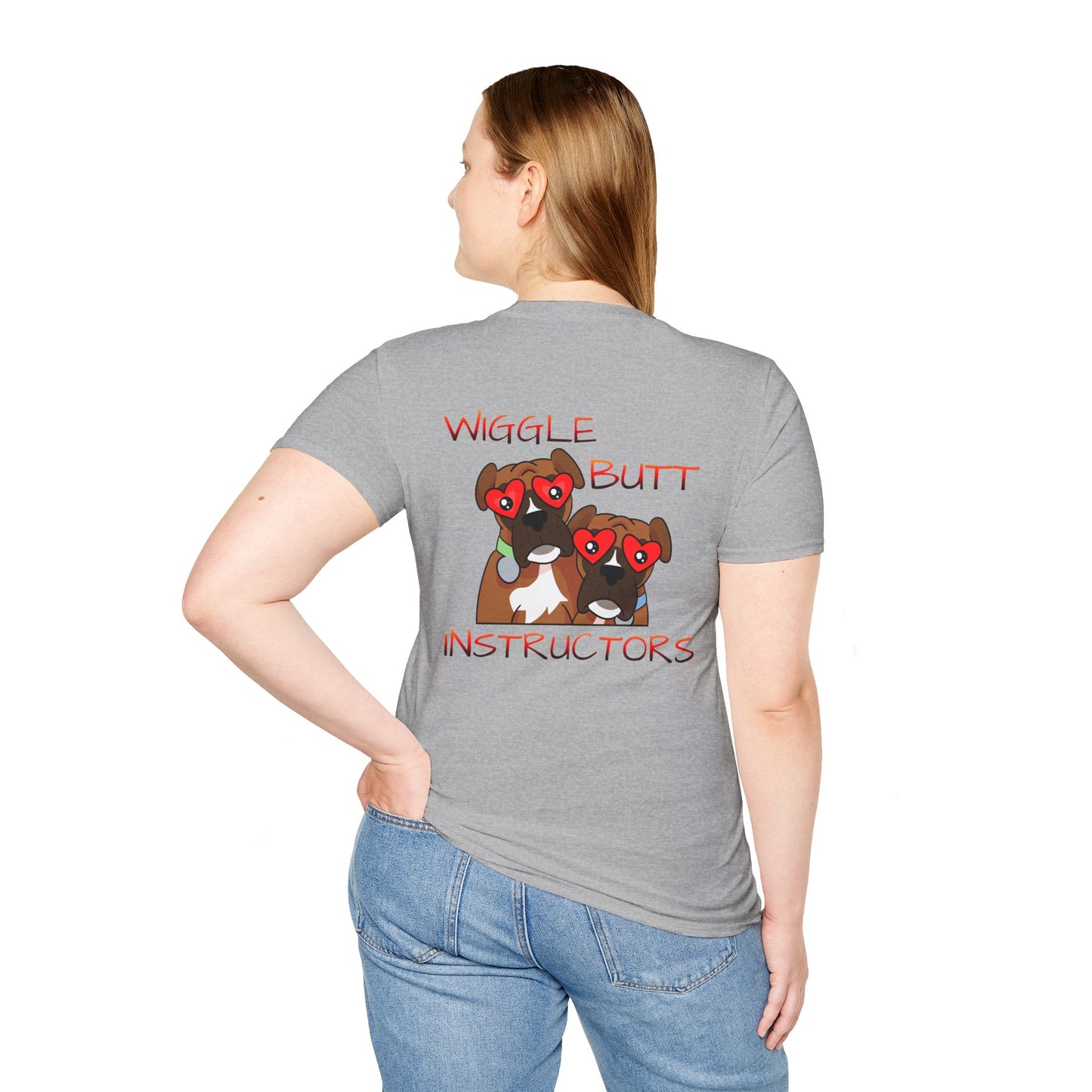 Unisex Wiggle Butt Instructors Tee - Funny Dog Trainer Shirt & Pet Lover Gift, Casual Animal Trainer Top