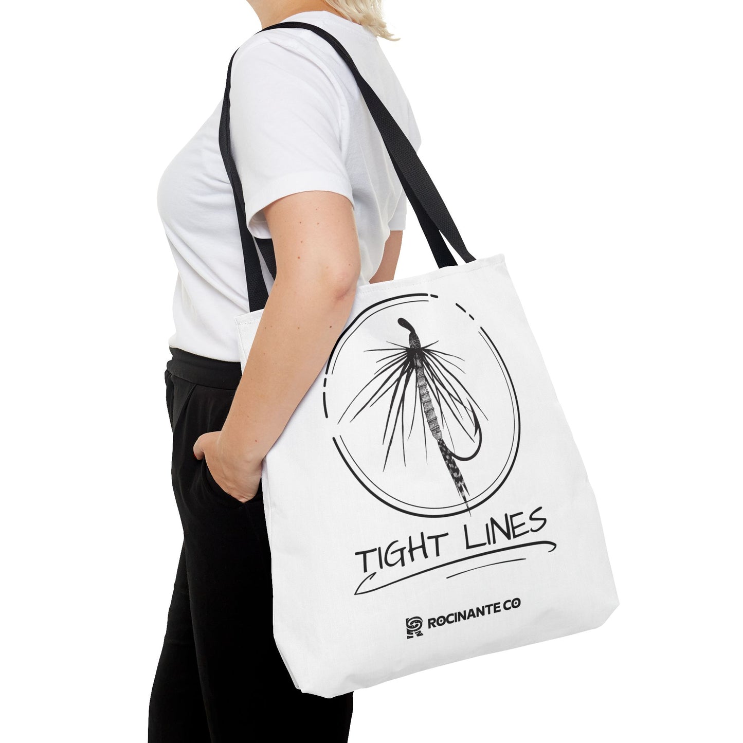Tight Lines Tote Bag White | Durable Fishing Gift Bag with Stylish Print for Outdoor Enthusiasts & Everyday Use