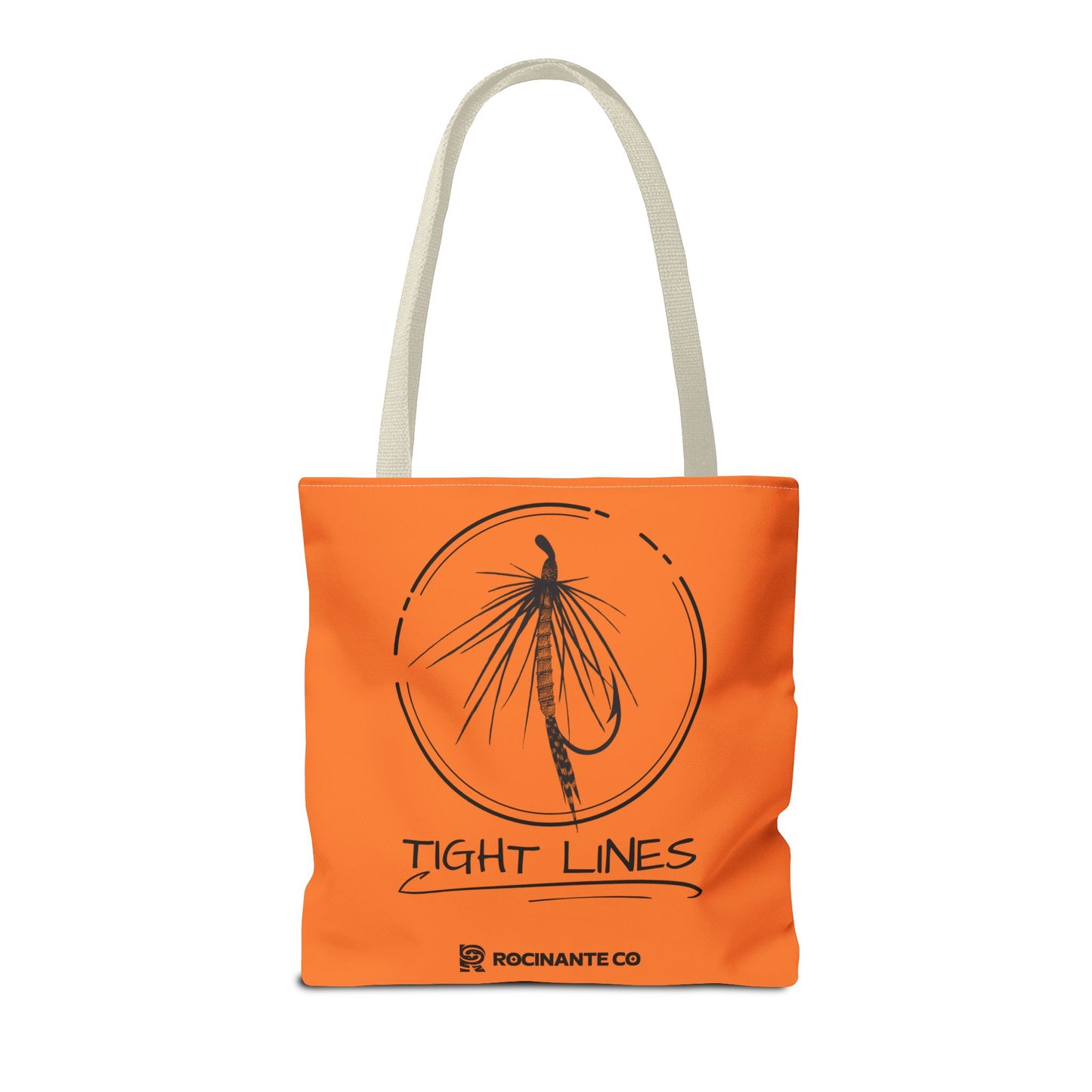 Tight Lines Tote Bag Orange, Durable Canvas Fishing, Beach, Market, Lightweight Reusable Grocery Bag, Outdoor Adventure Gift
