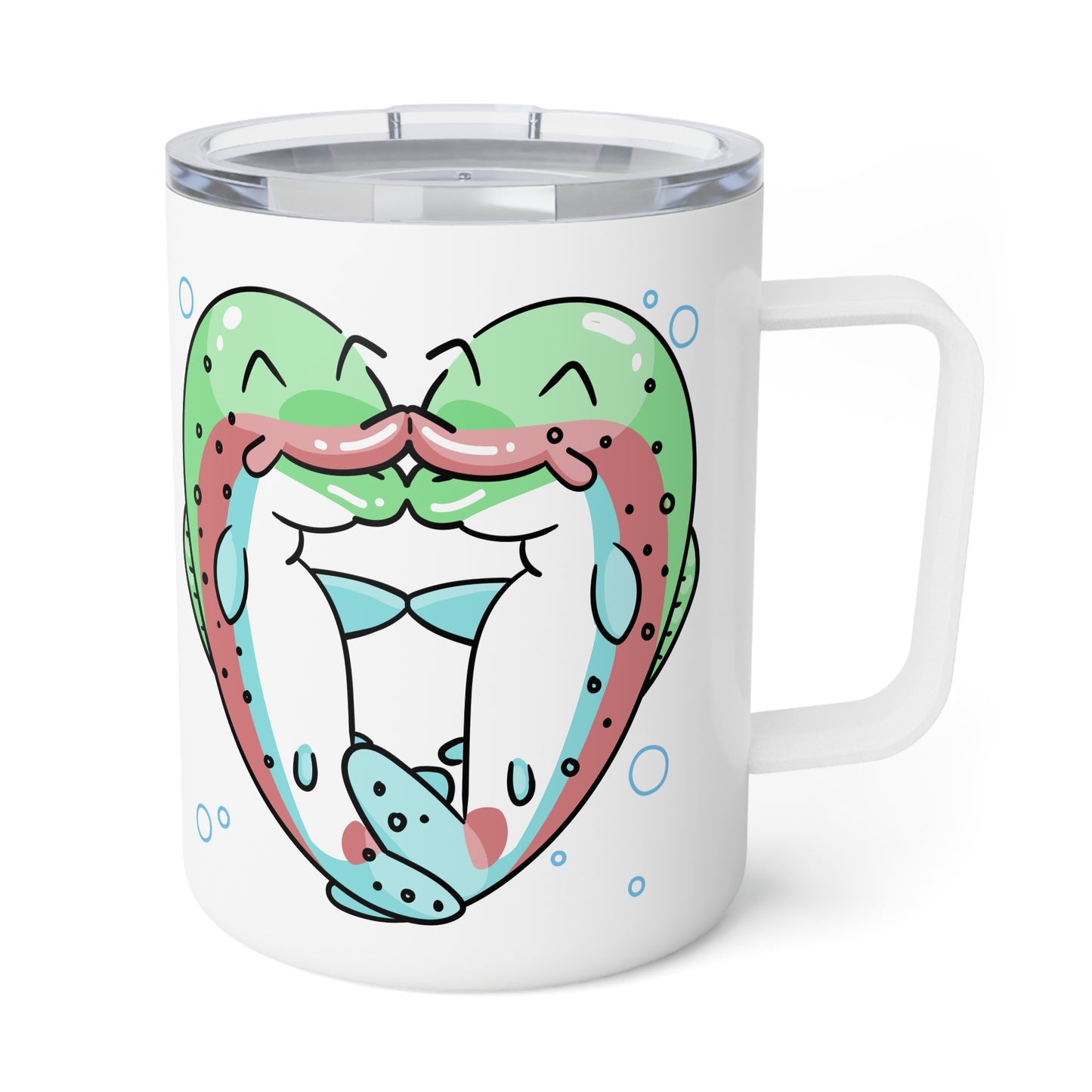 Trout Heart Tumbler 10oz | Insulated Stainless Steel Fishing Lover Gift | Travel Coffee Cup with Lid | Outdoor Camp Drinkware